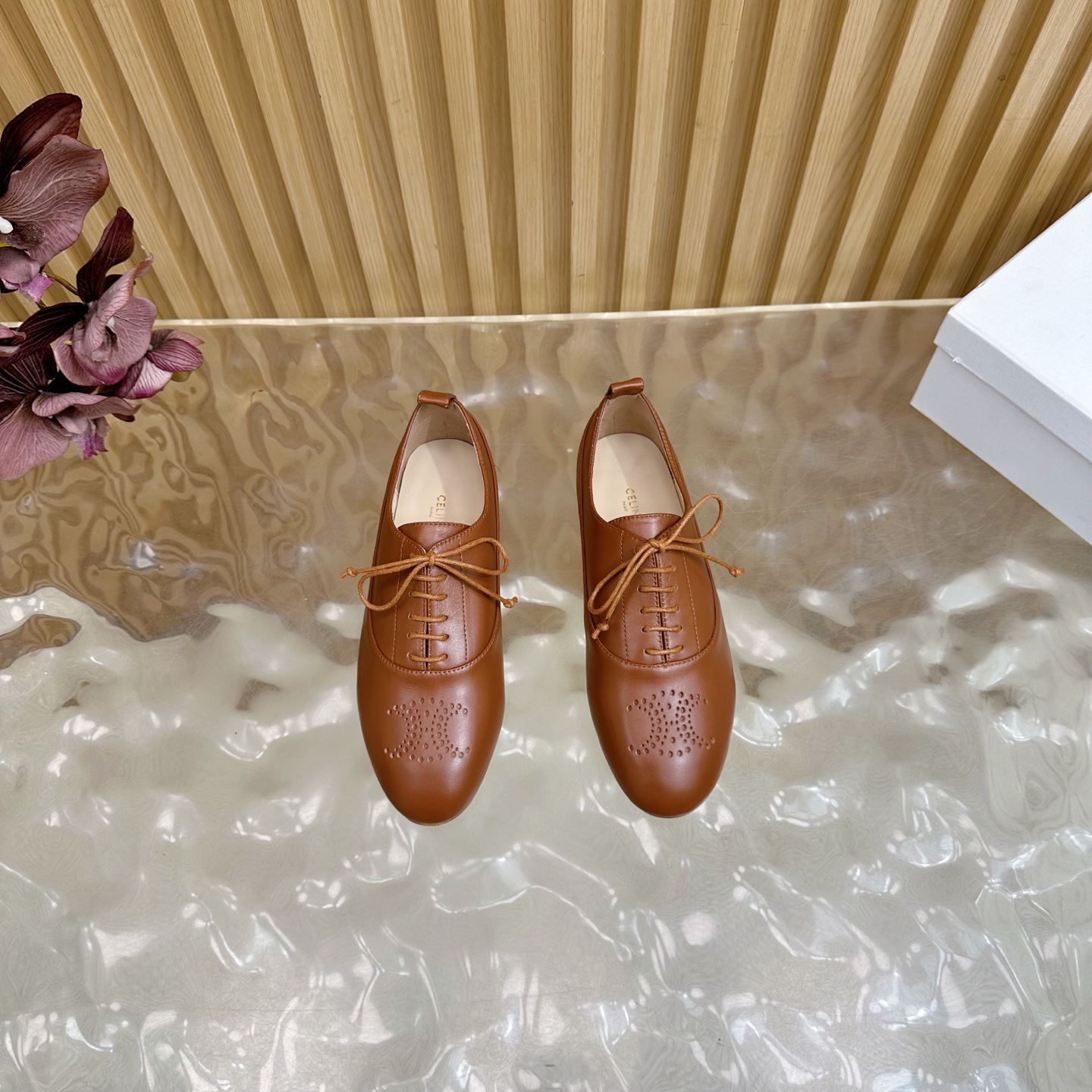 Celine Women's Triomphe Brown Leather Lace-up Dress Shoes Loafers 5 i1758437314399 1727 0 3