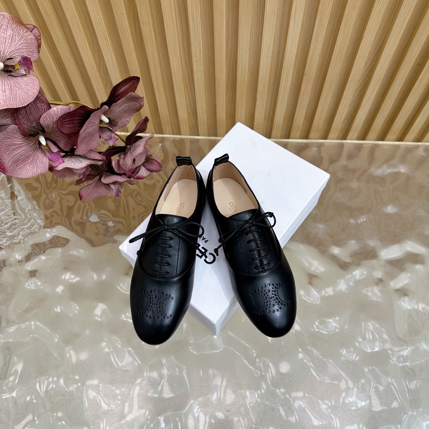 Celine Women's Leather Brogue Shoes Lace-up Flats 4 i1758437343914 4595 0 2
