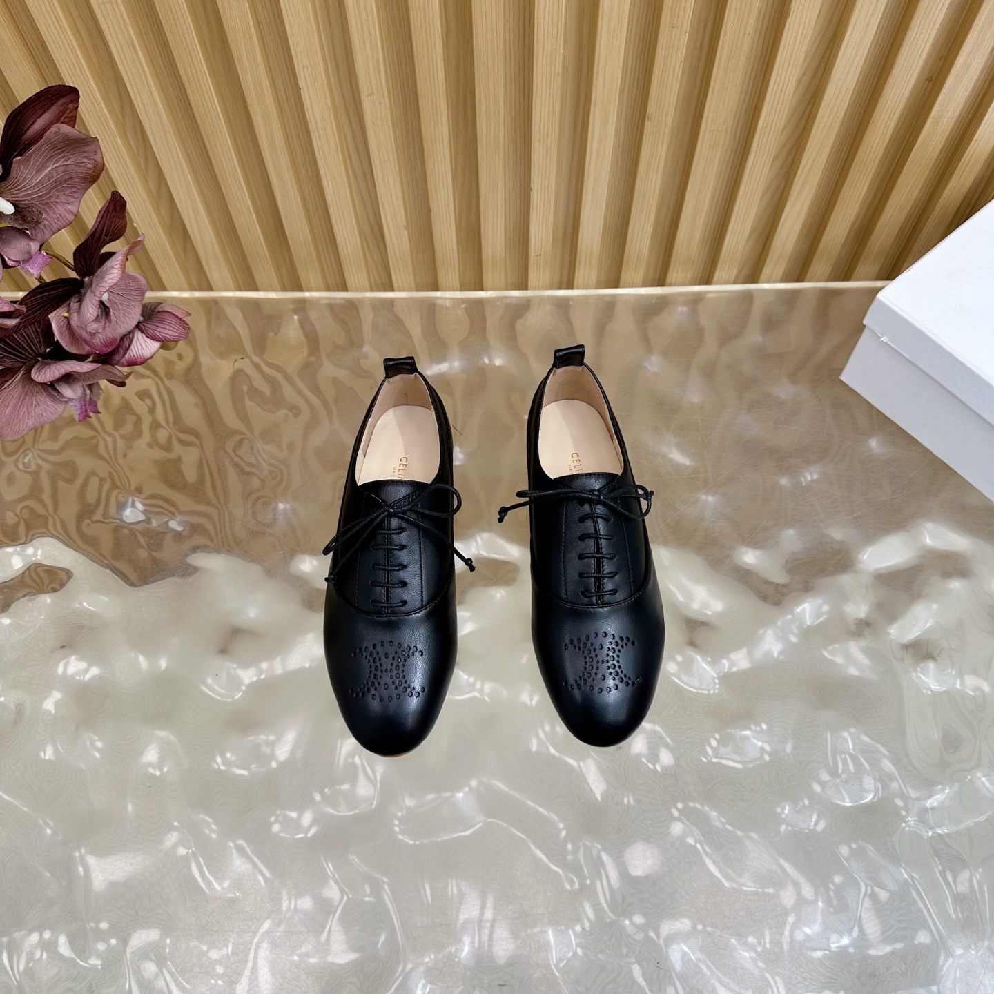 Celine Women's Leather Brogue Shoes Lace-up Flats 5 i1758437343925 4383 0 3