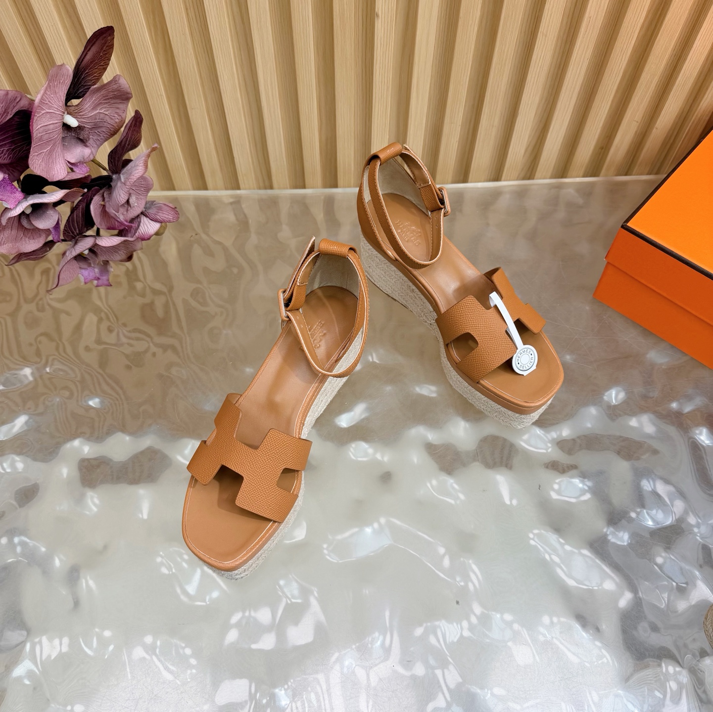 Hermès/爱马仕经典防水台坡跟厚底凉鞋 7