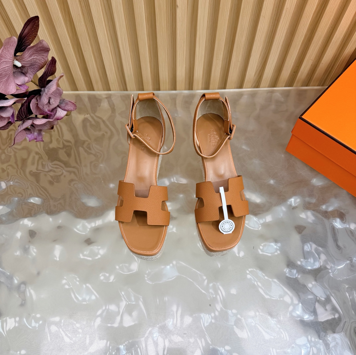 Hermès/爱马仕经典防水台坡跟厚底凉鞋 5