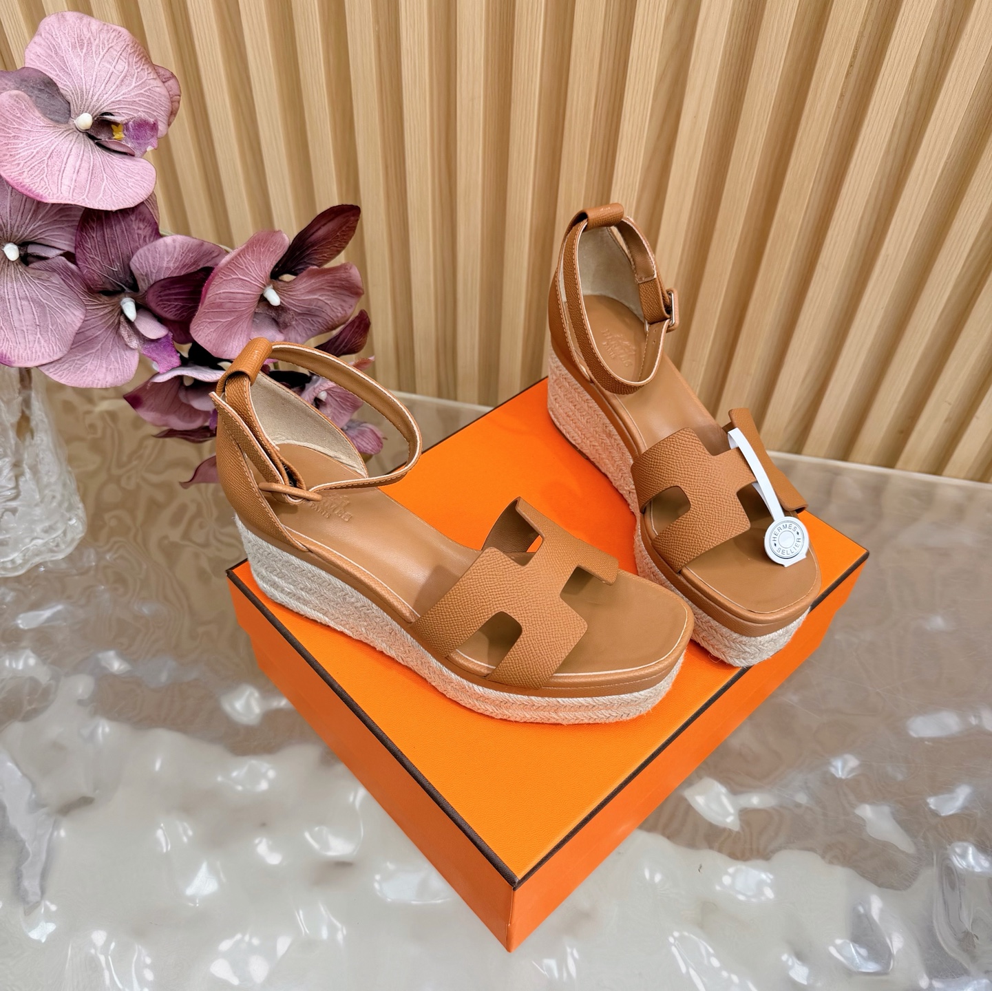 Hermès/爱马仕经典防水台坡跟厚底凉鞋 3