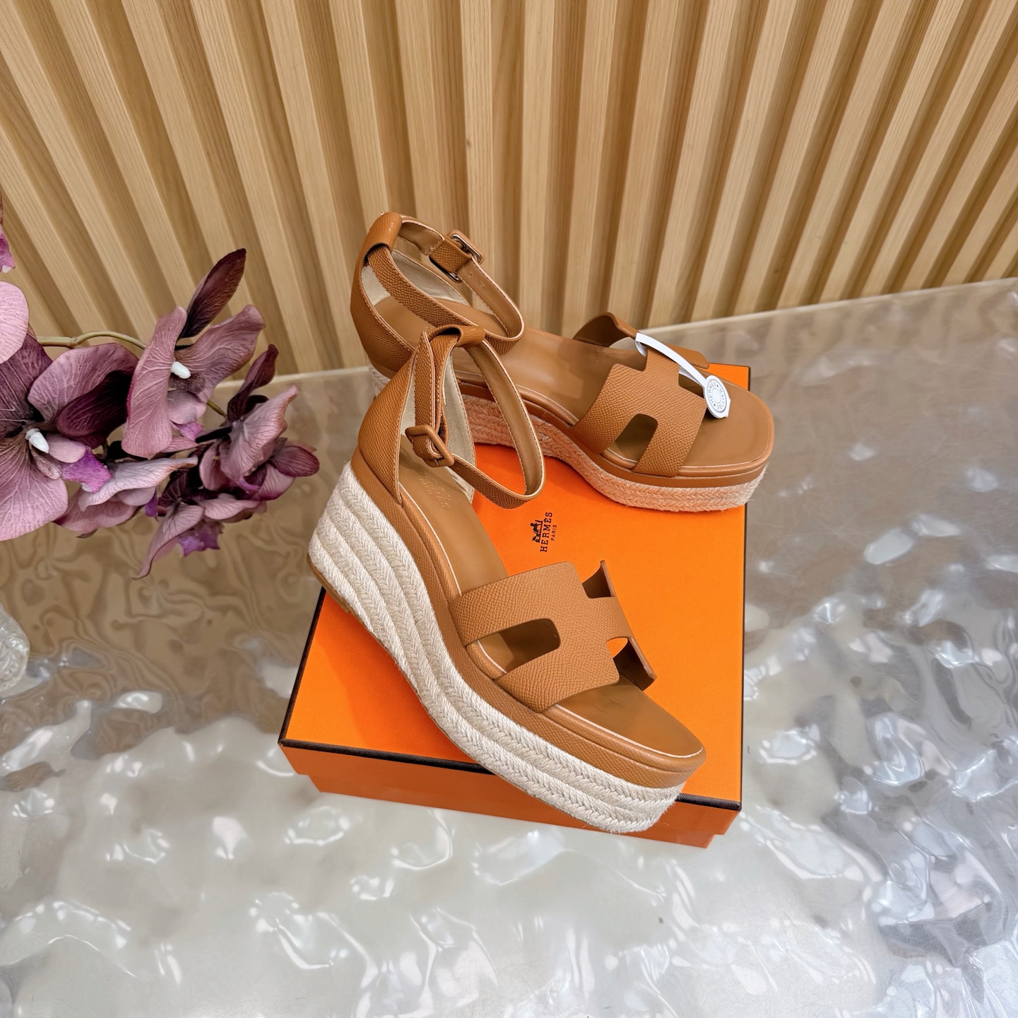 Hermès/爱马仕经典防水台坡跟厚底凉鞋 2