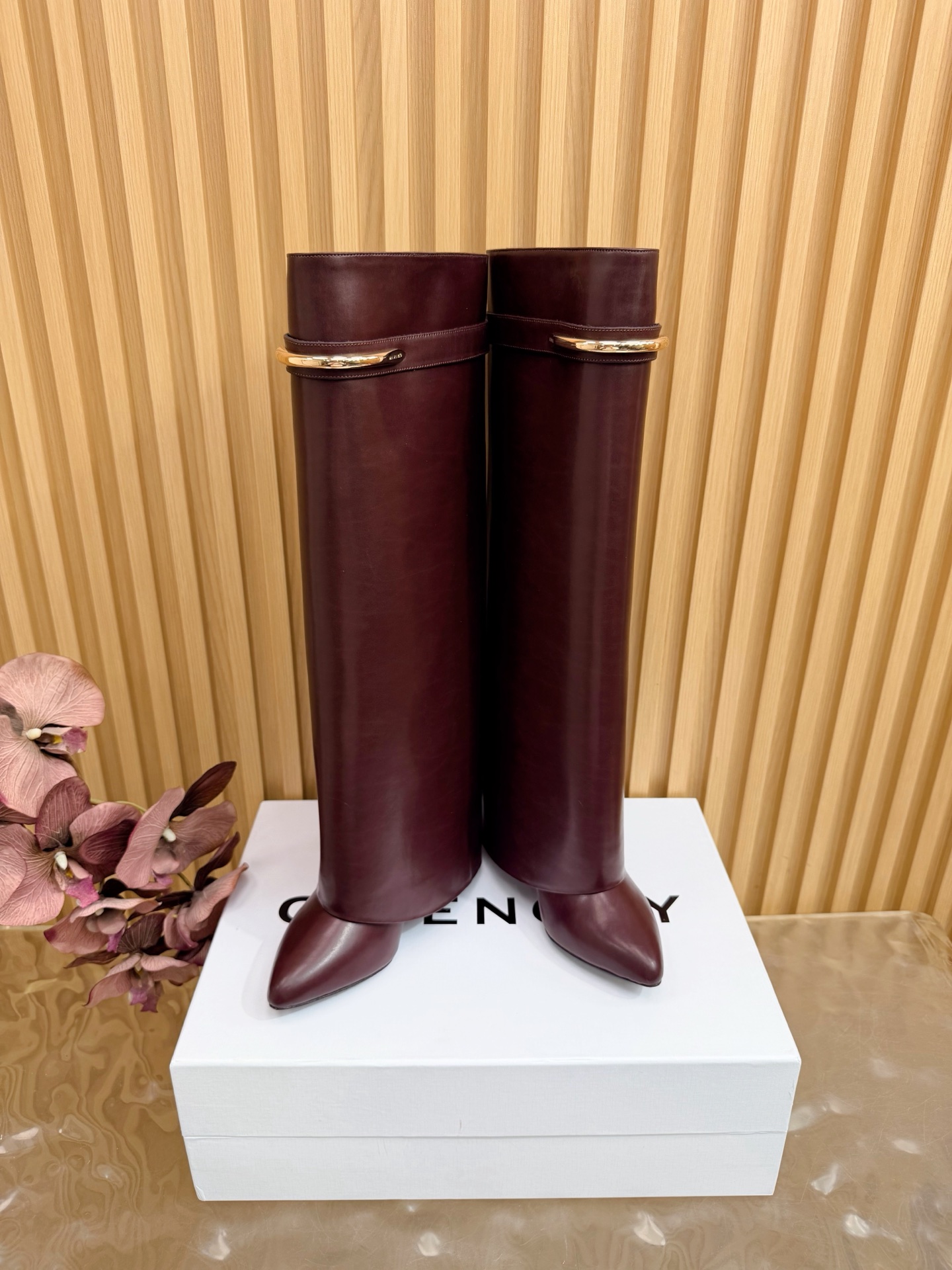 Givenchy Fold-over Metal Bar High Boots