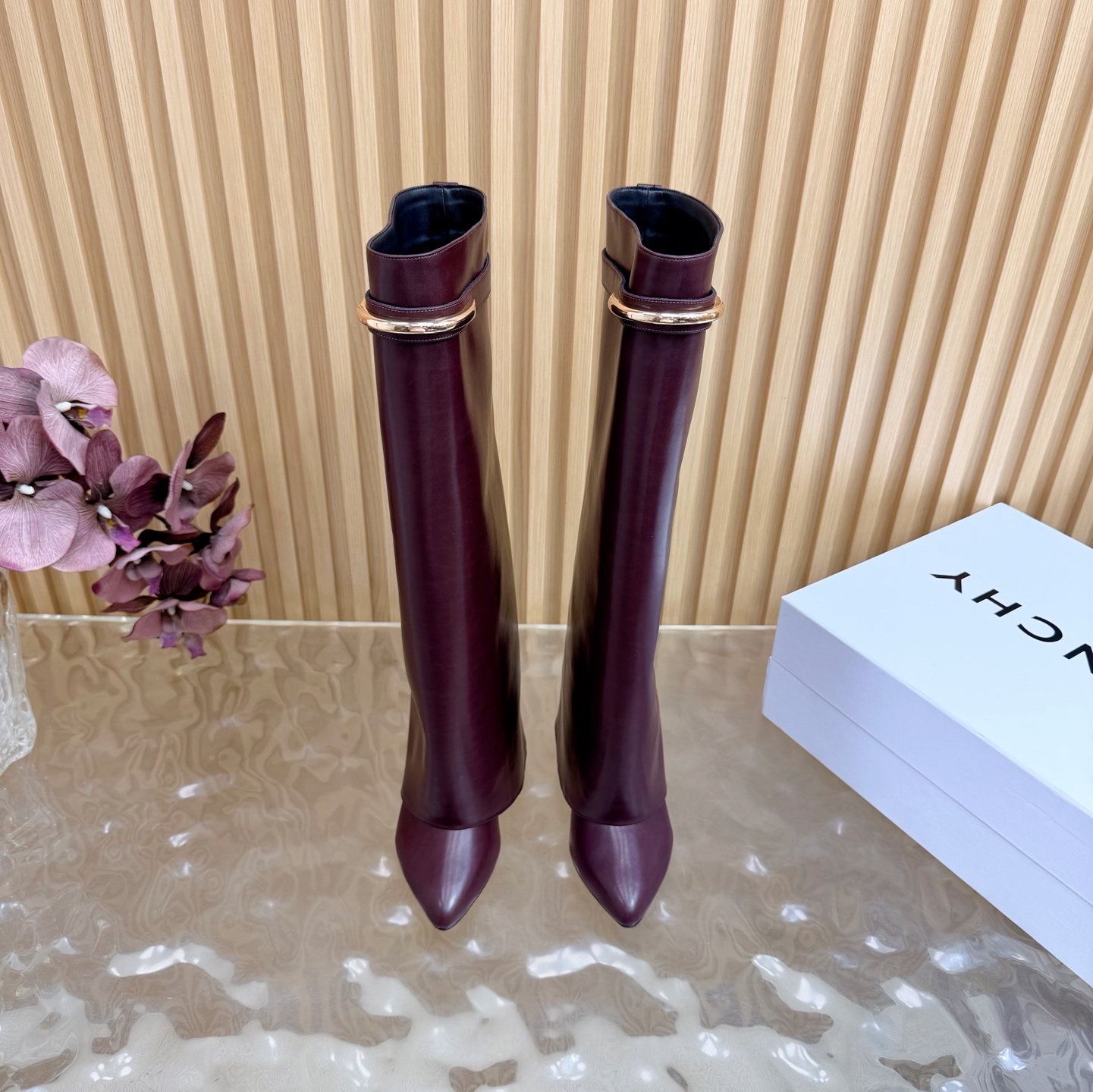 Givenchy Fold-over Metal Bar High Boots