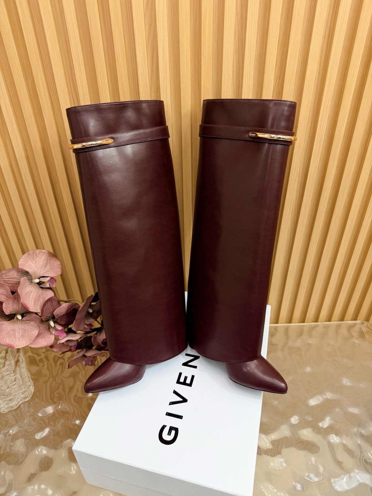 Givenchy Fold-over Metal Bar High Boots