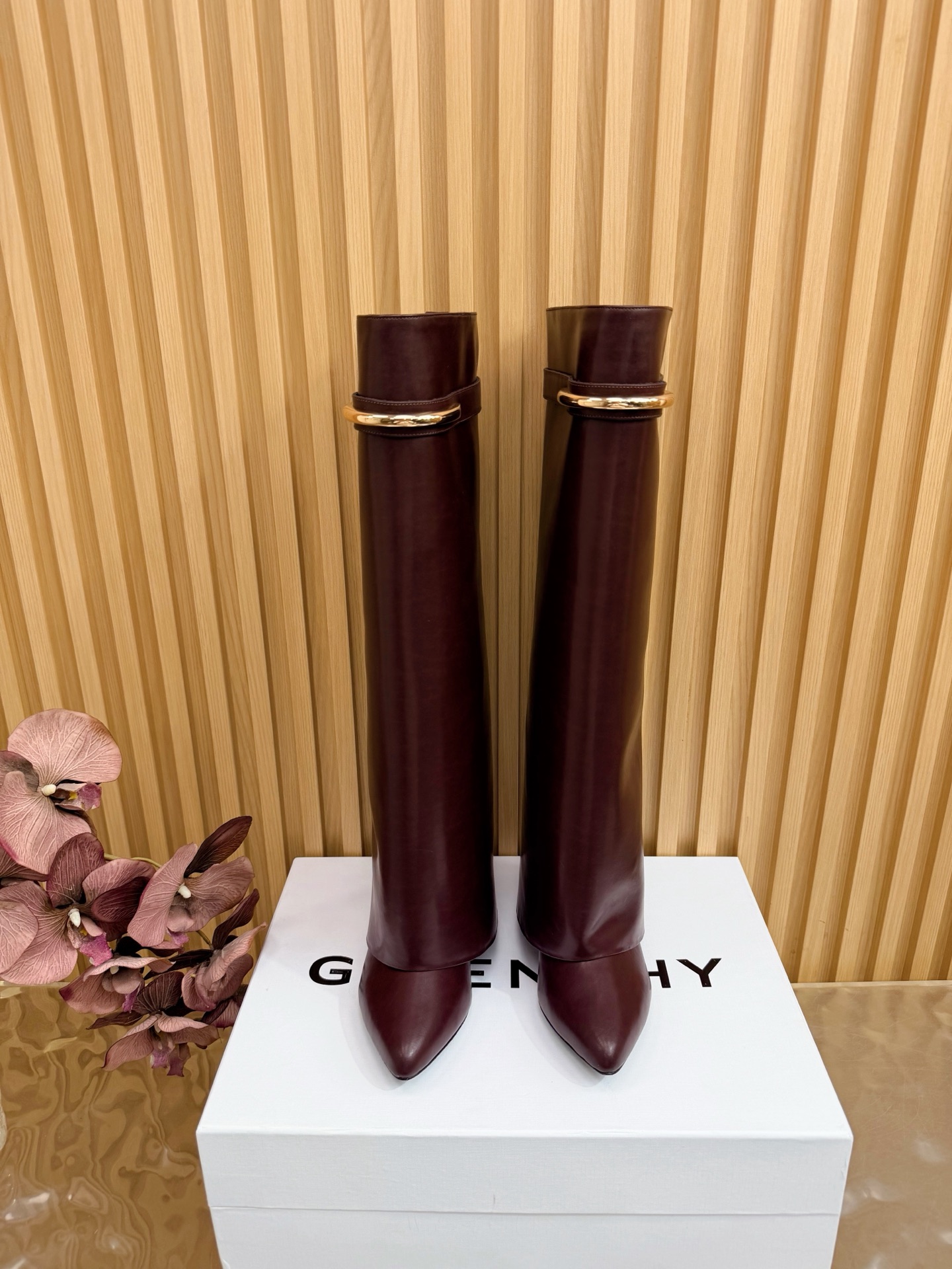 Givenchy Fold-over Metal Bar High Boots