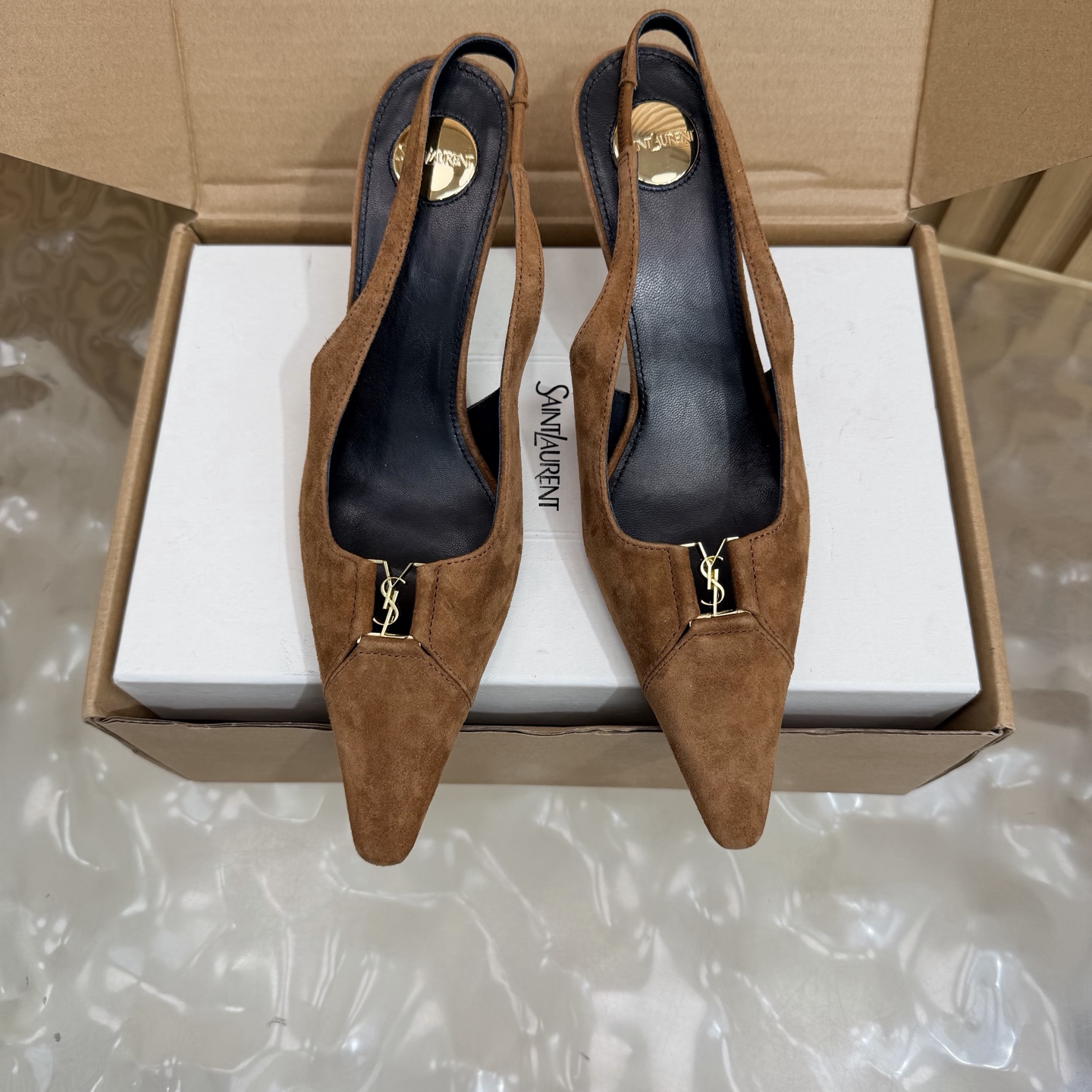 YSL Suede Slingback Pumps