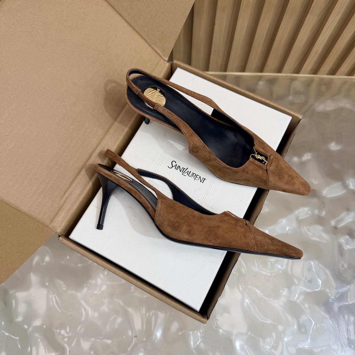 YSL Suede Slingback Pumps