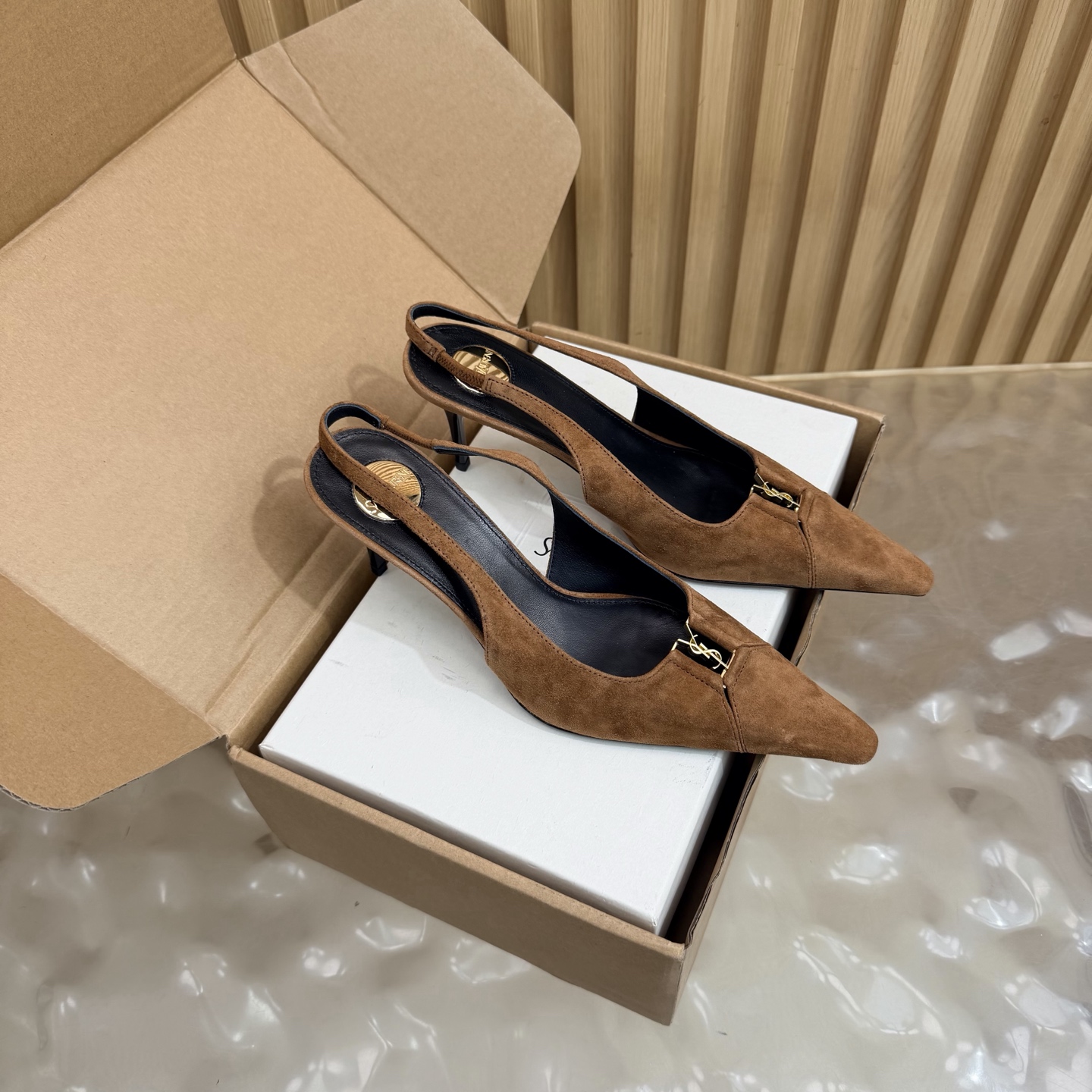 YSL Suede Slingback Pumps