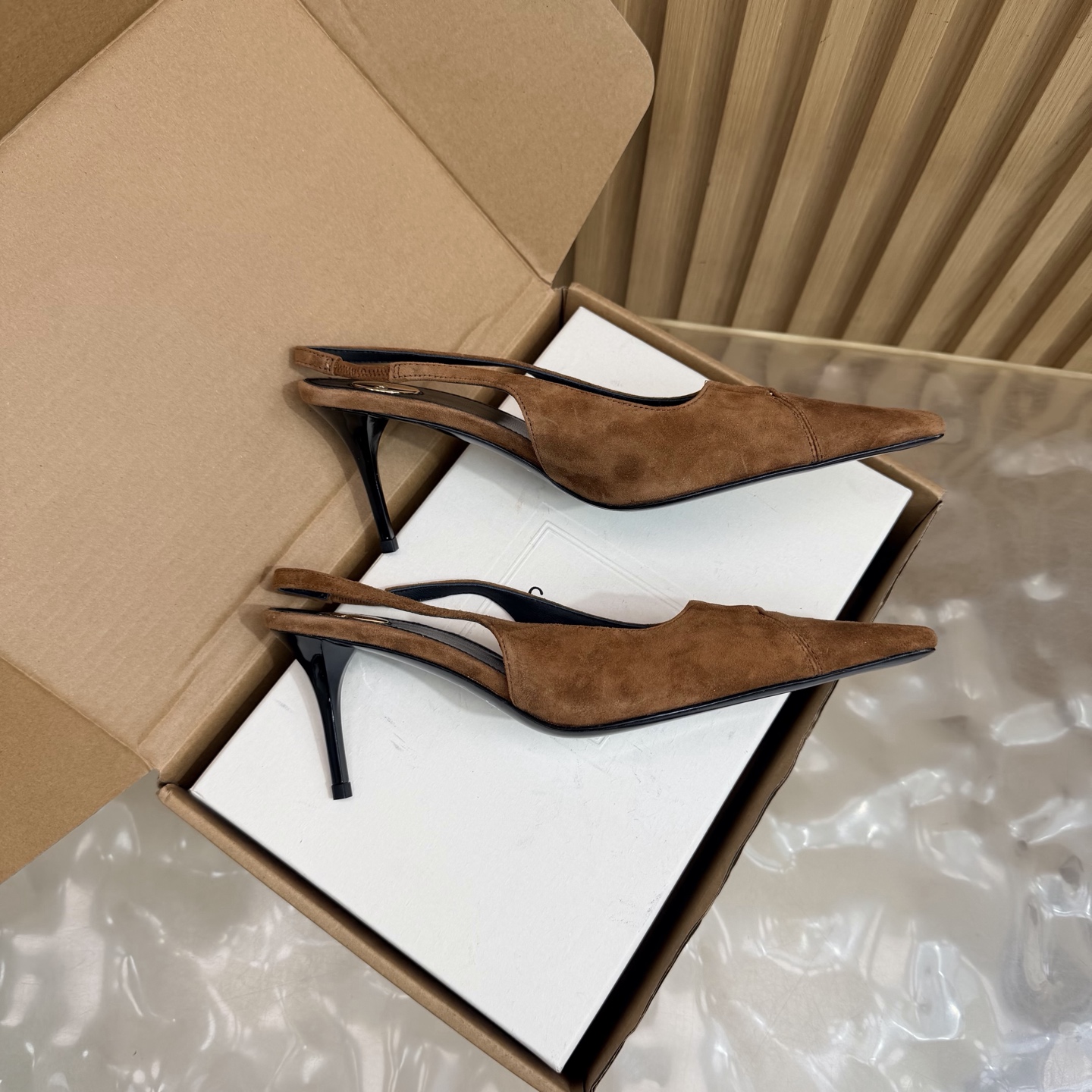 YSL Suede Slingback Pumps