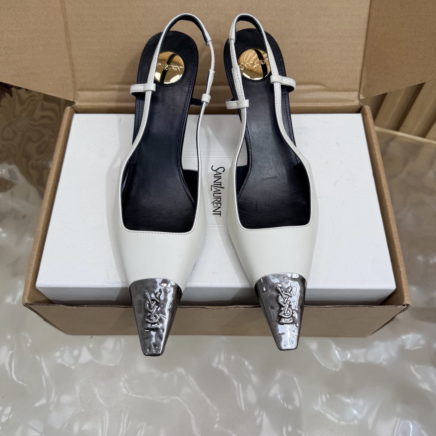 Sandro Two-Tone Slingback Heels