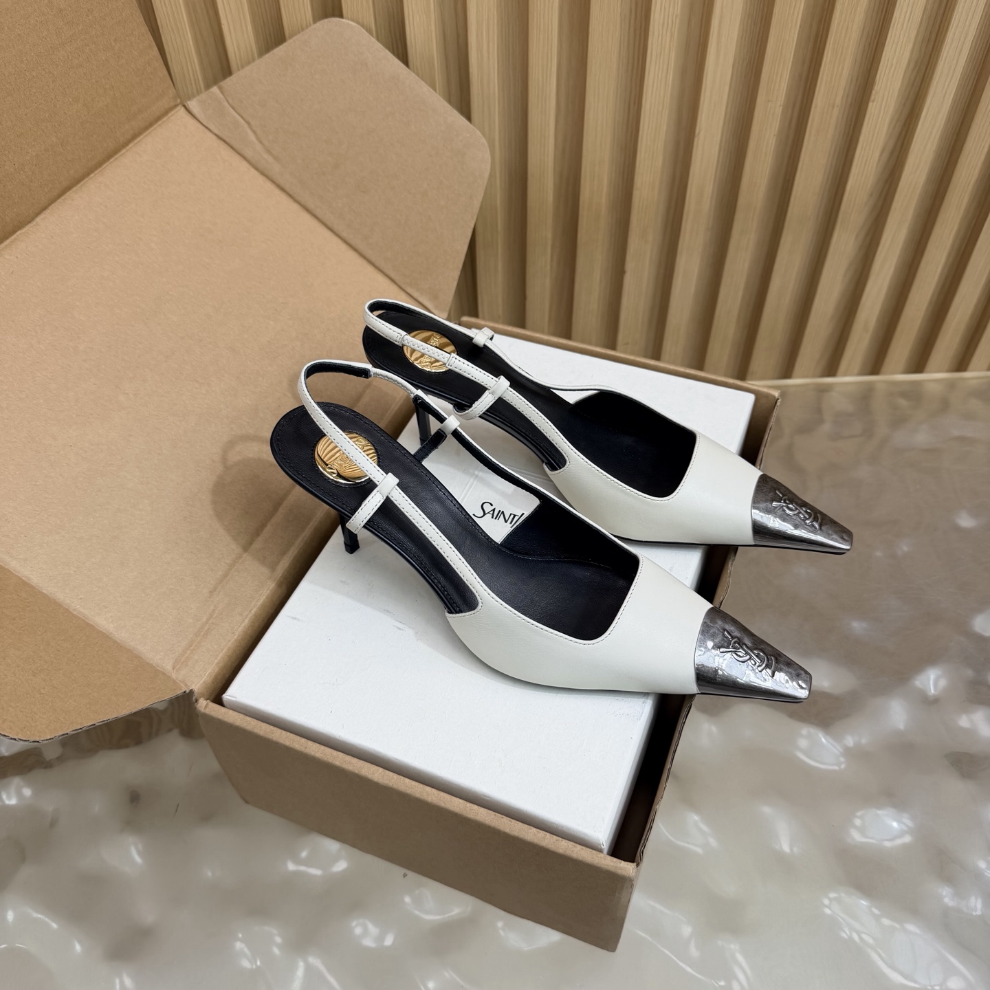 Sandro Two-Tone Slingback Heels