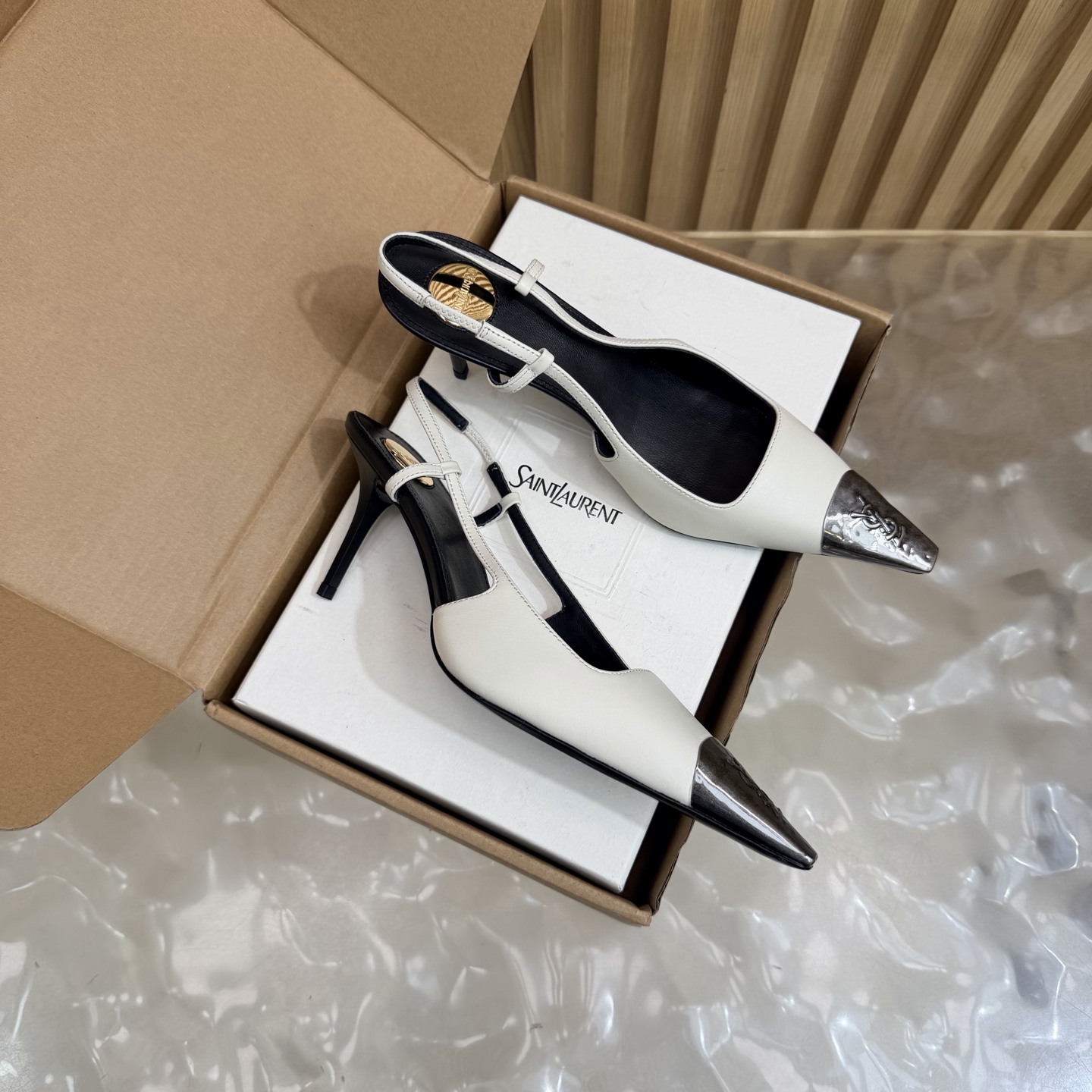 Sandro Two-Tone Slingback Heels