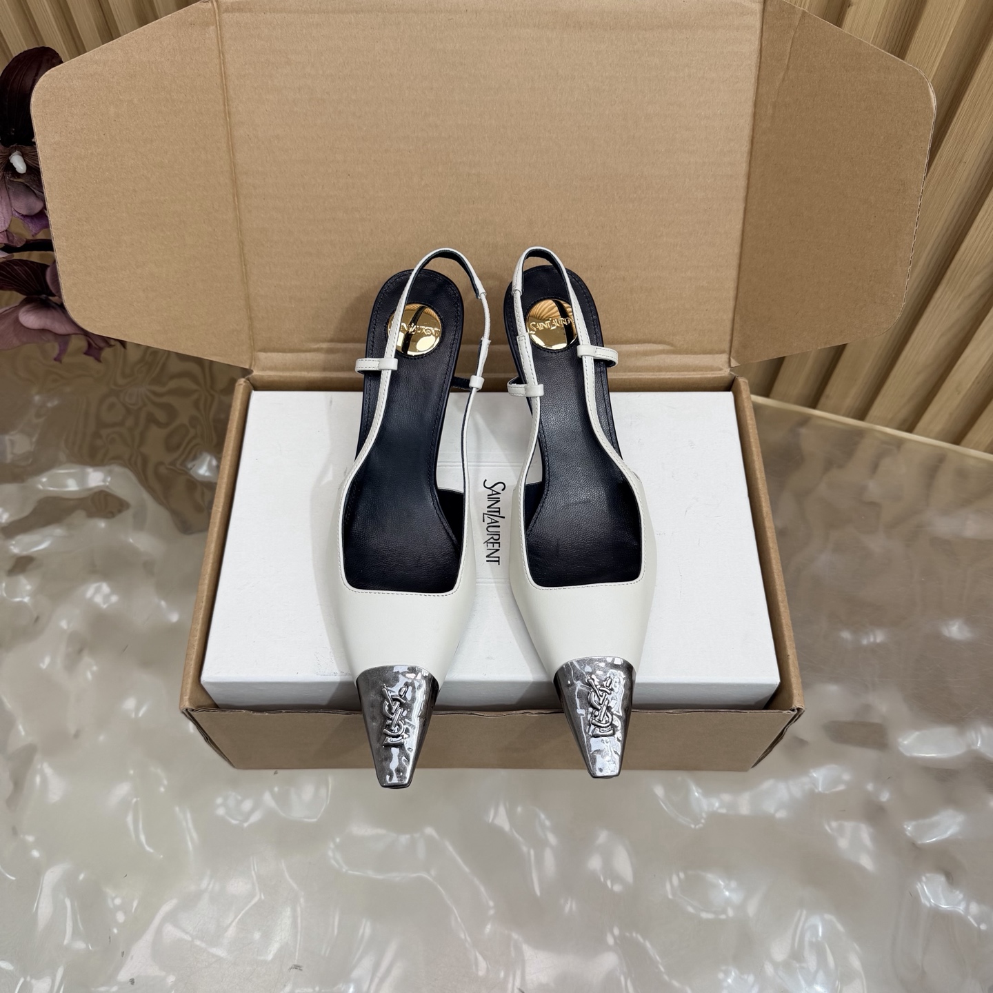 Sandro Two-Tone Slingback Heels