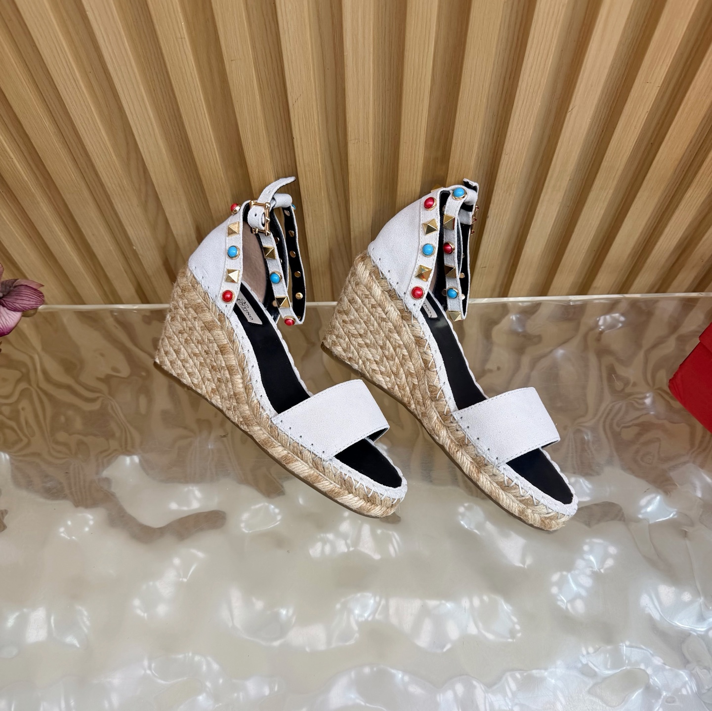 Valentino Color Stud Wedge Sandals