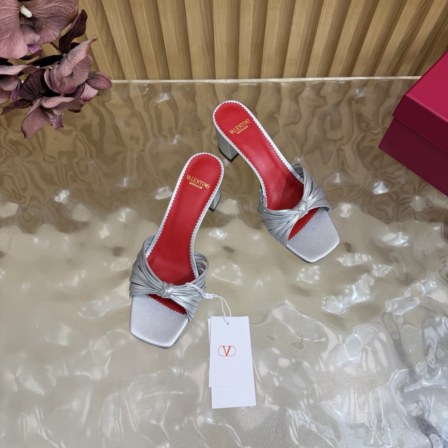 Valentino Twist Block Heel Mules