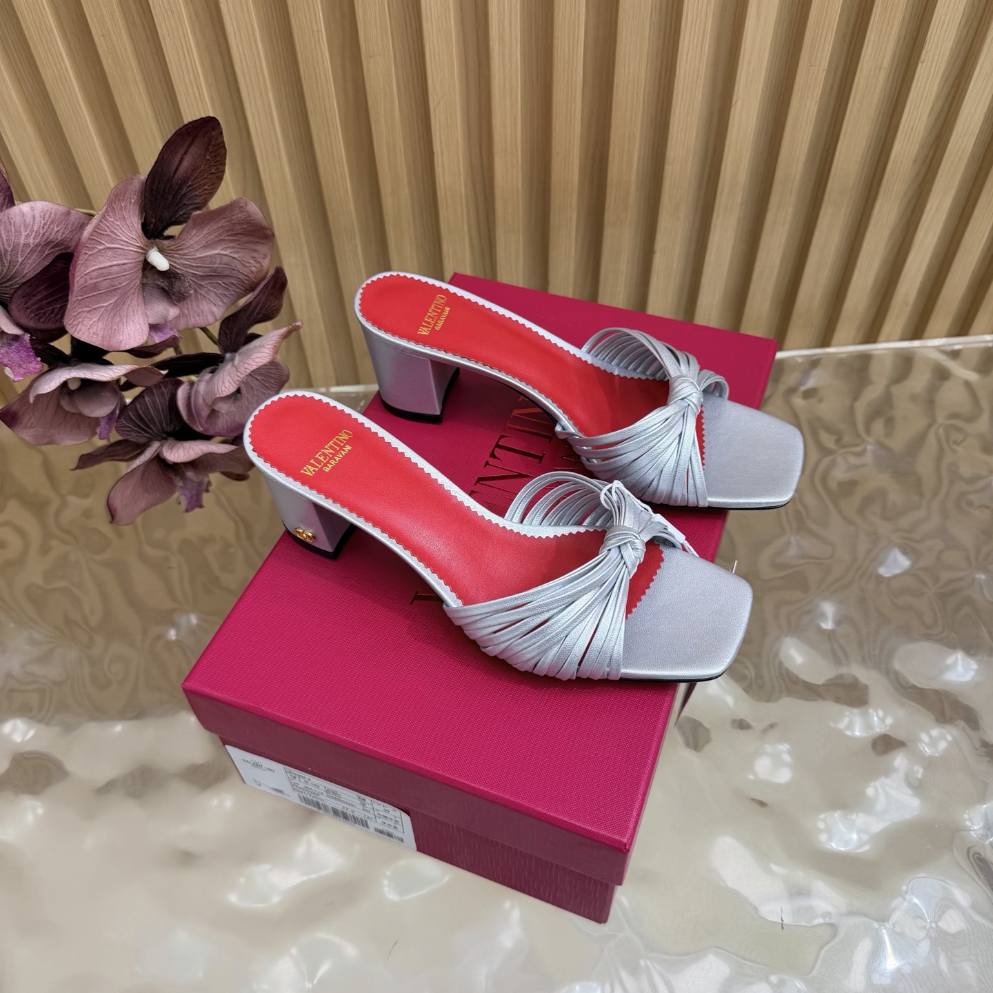 Valentino Twist Block Heel Mules