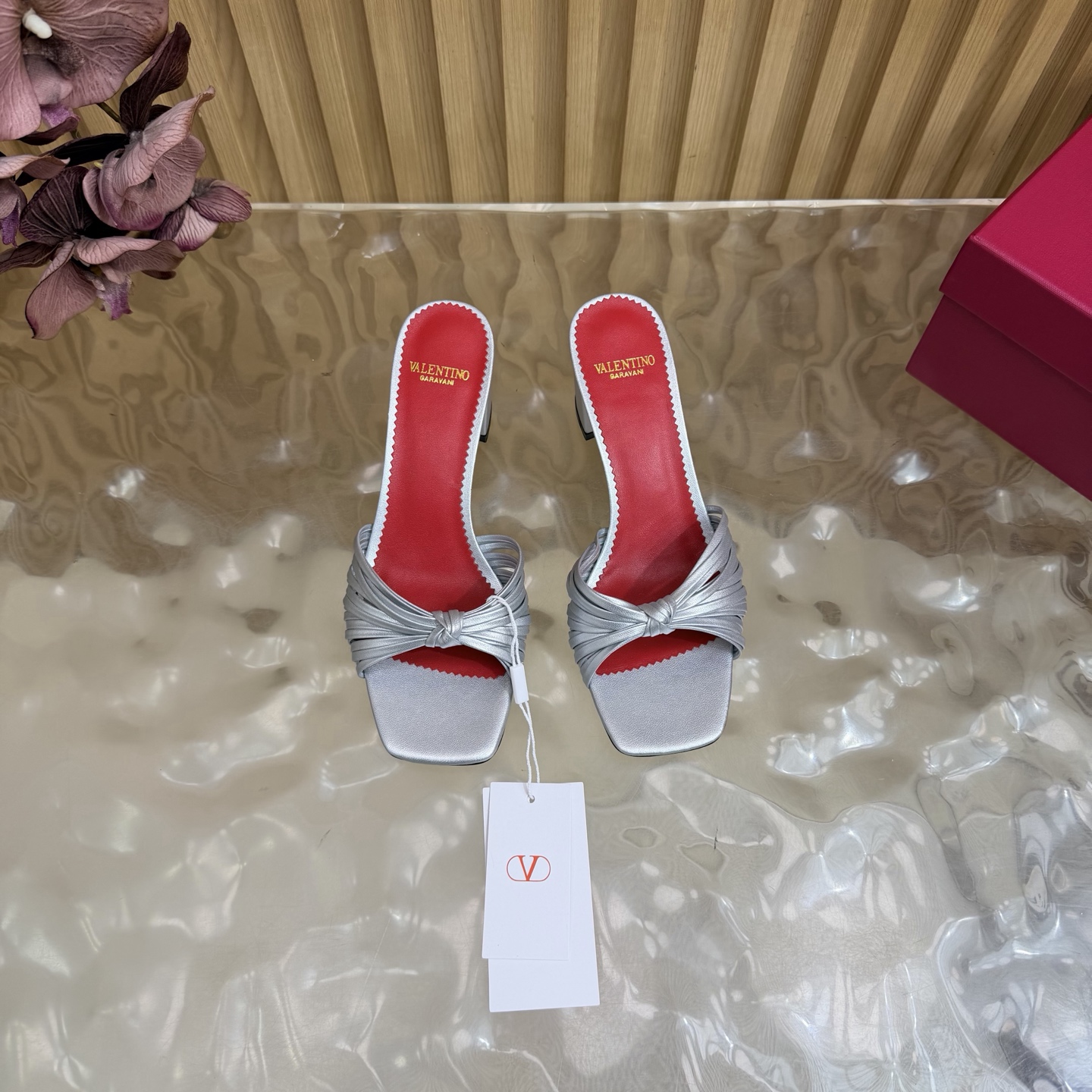 Valentino Twist Block Heel Mules