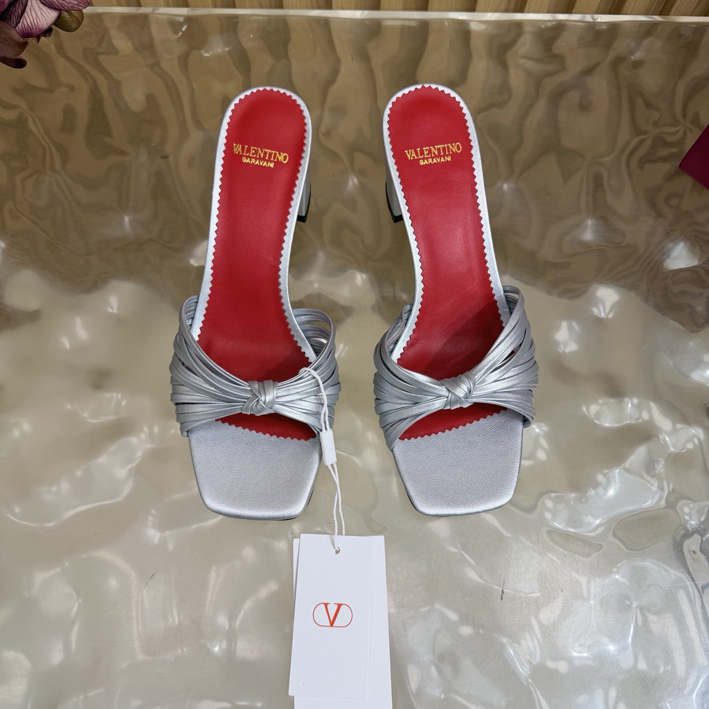Valentino Twist Block Heel Mules
