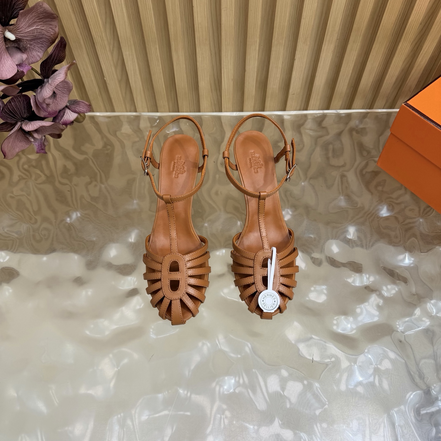 Hermès Woven Wedge Sandals