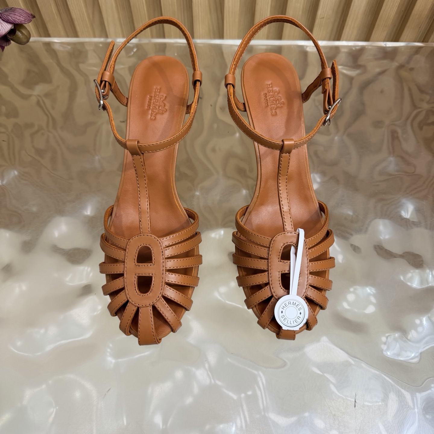 Hermès Woven Wedge Sandals