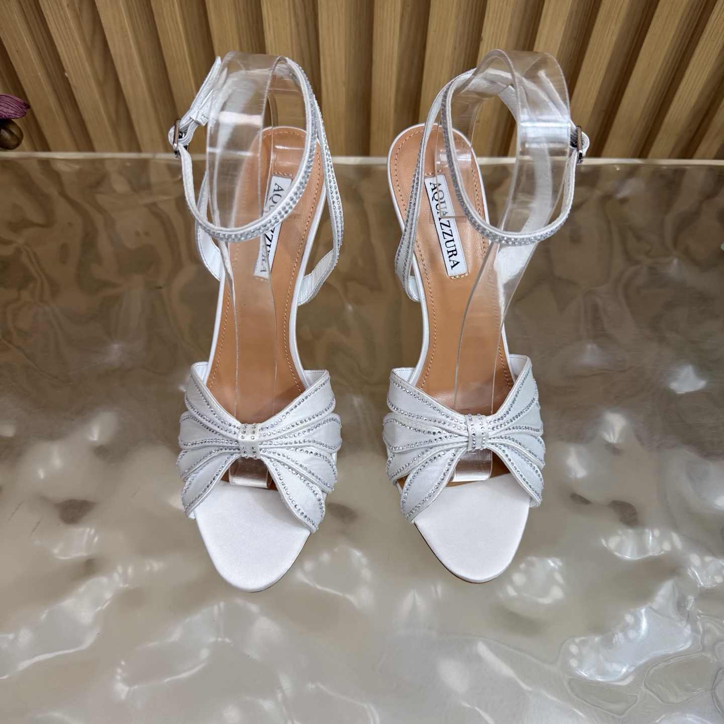 Aquazzura White Ankle Strap Heeled Sandals