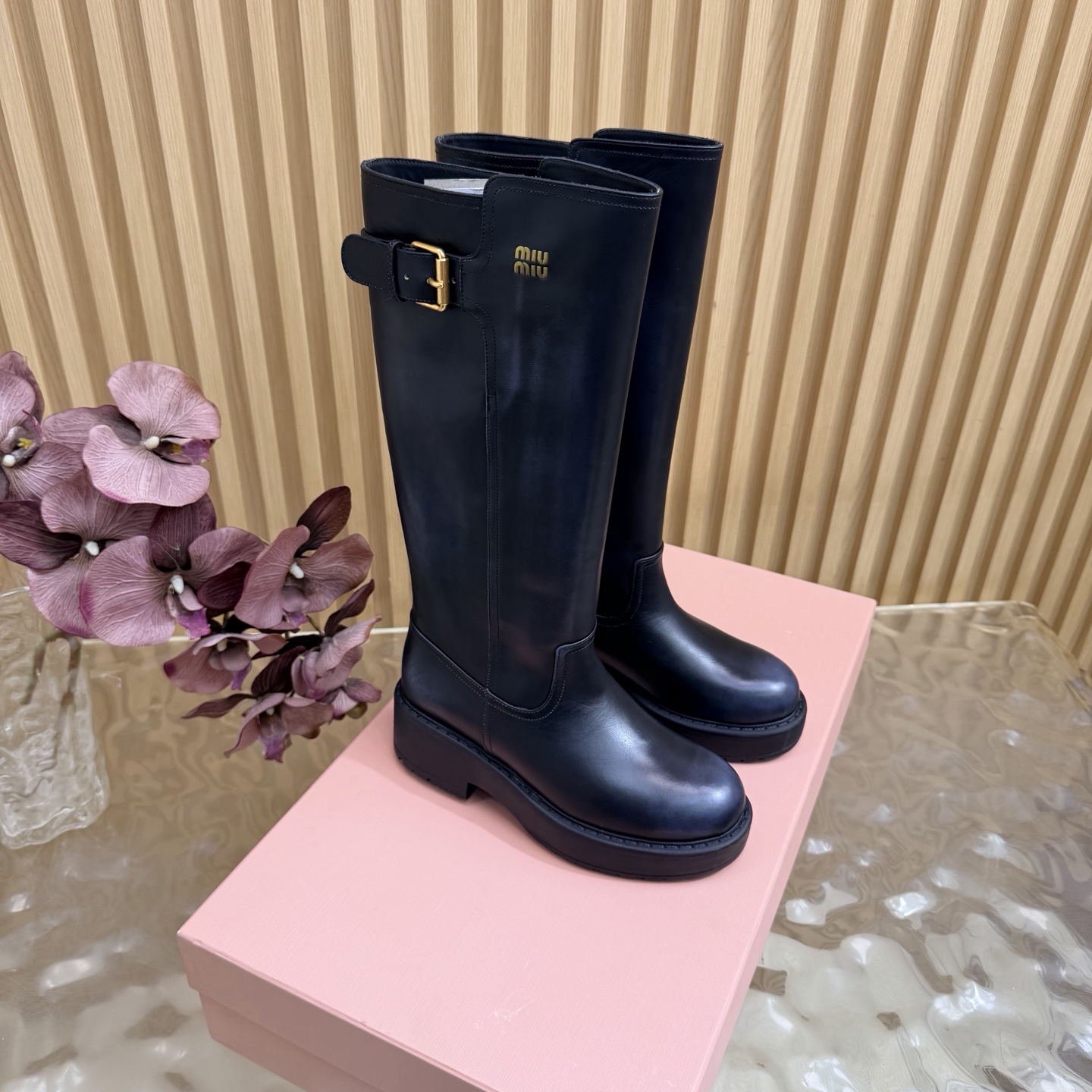 Black Buckle Tall Boots