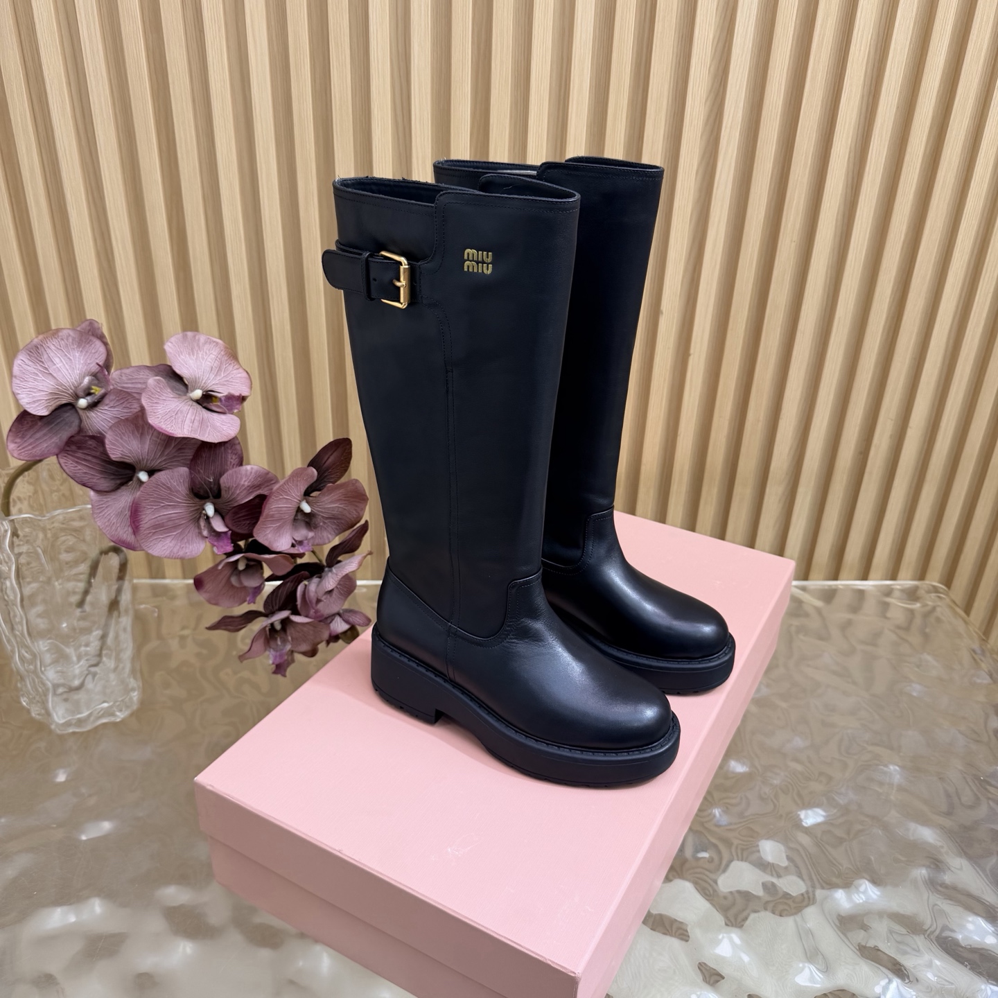 Black Buckle Tall Boots