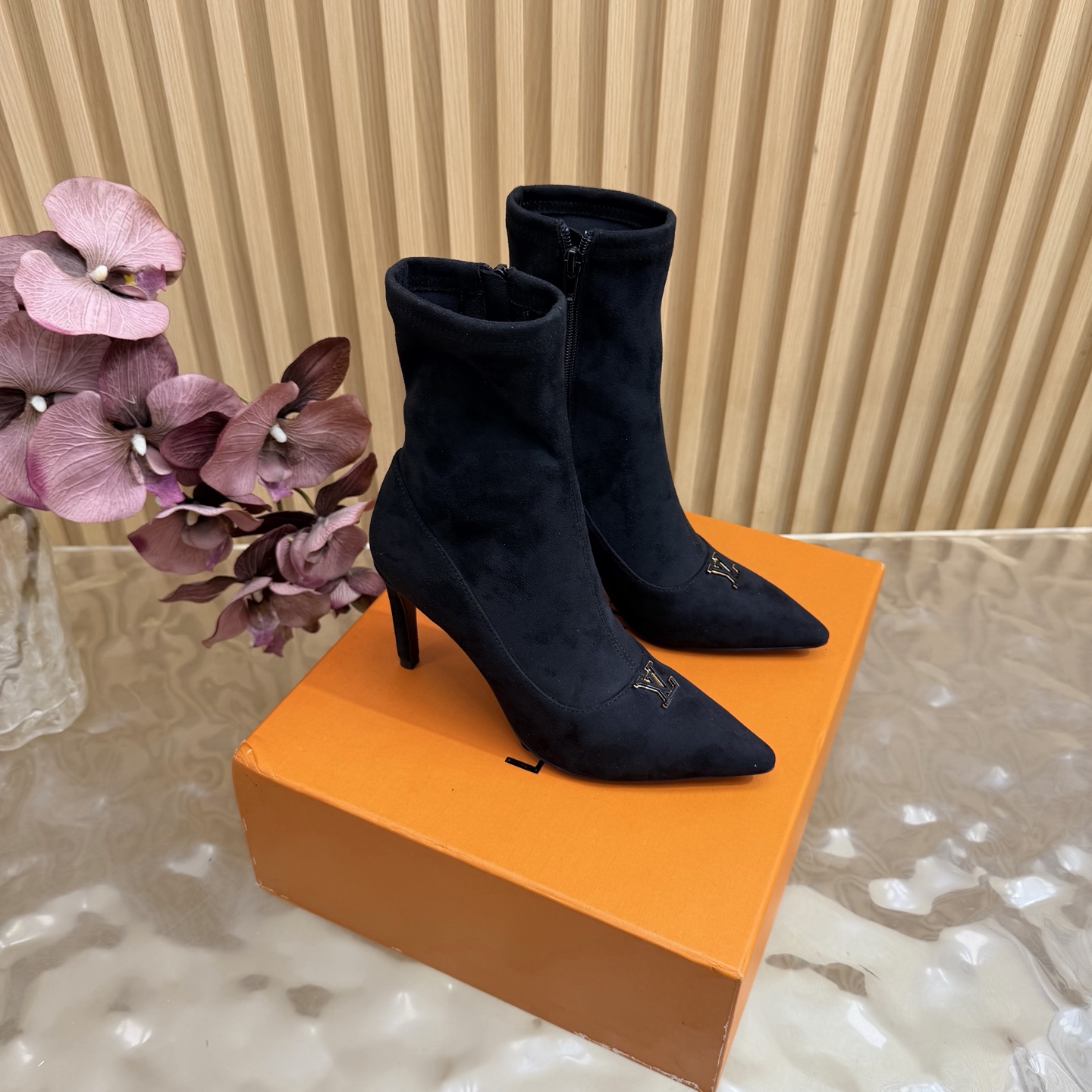 Louis Vuitton Black Pointed Ankle Boots