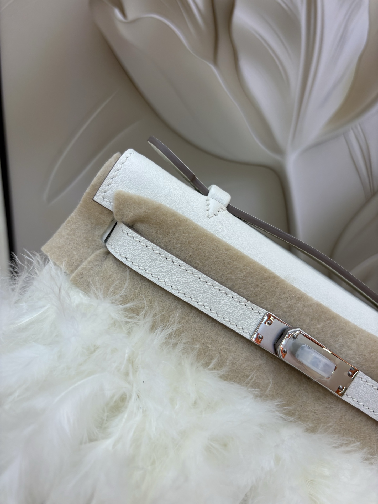 Hermes Kelly Pochette White evening everyday