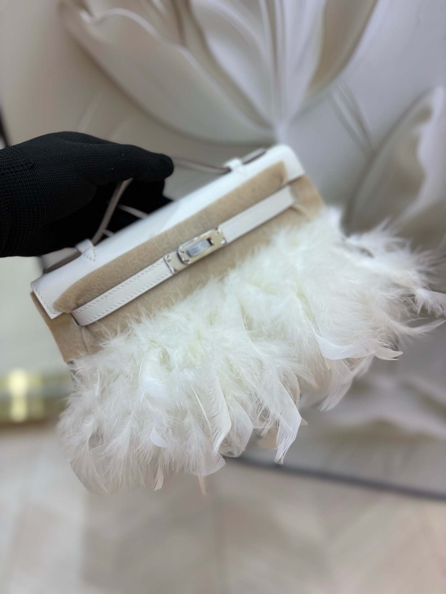 Hermes Kelly Pochette White evening everyday