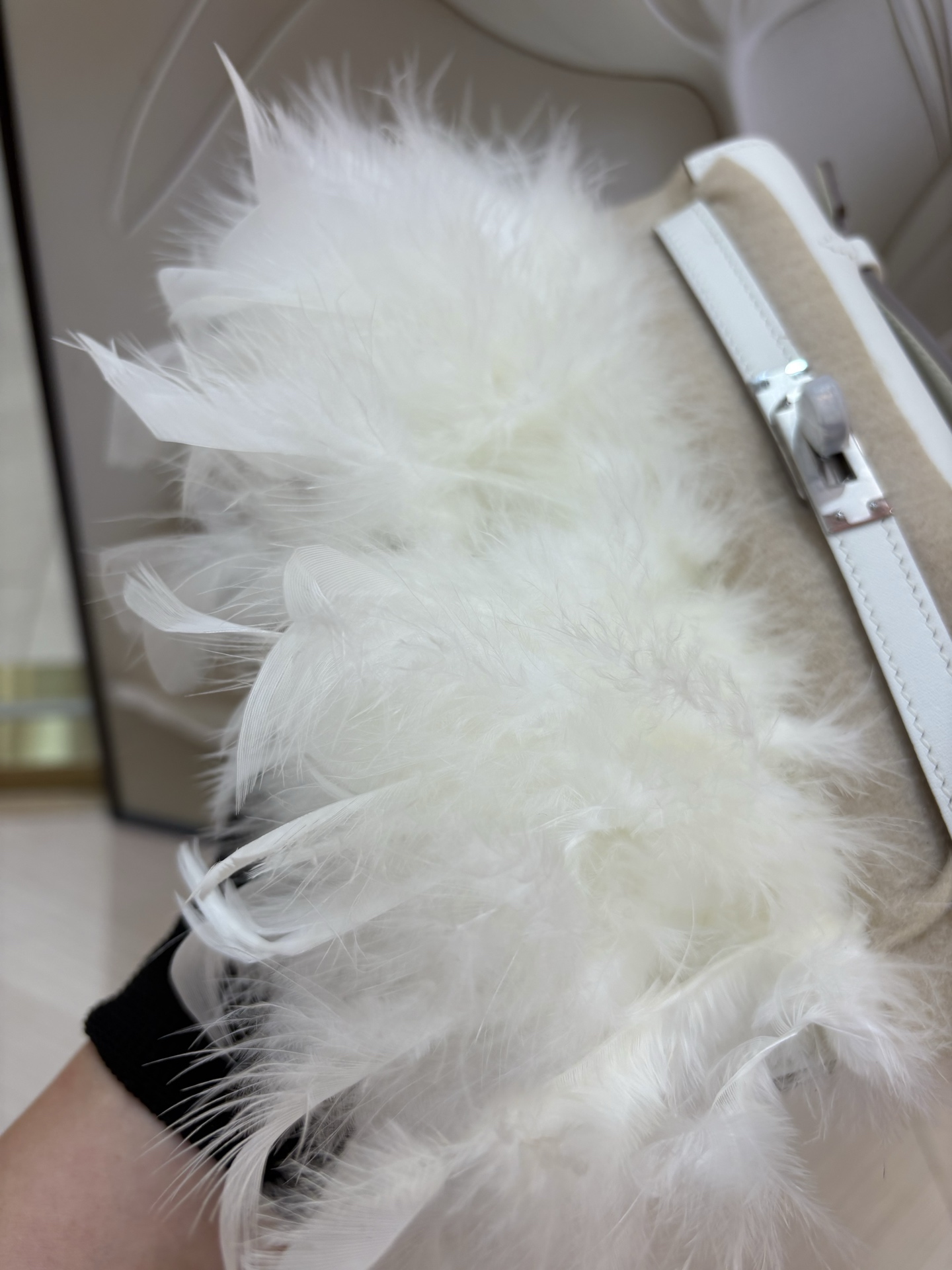 Hermes Kelly Pochette White evening everyday