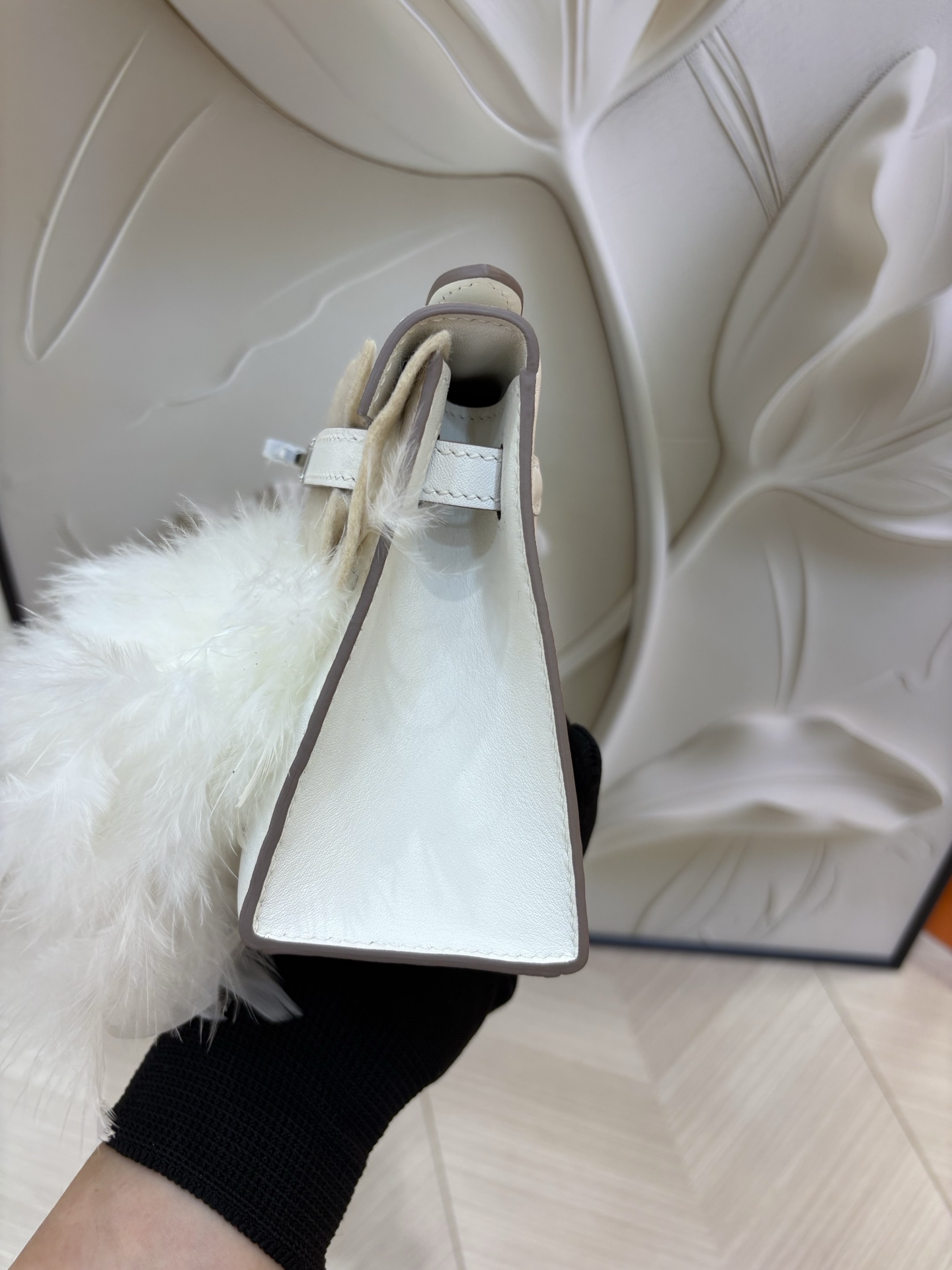 Hermes Kelly Pochette White evening everyday