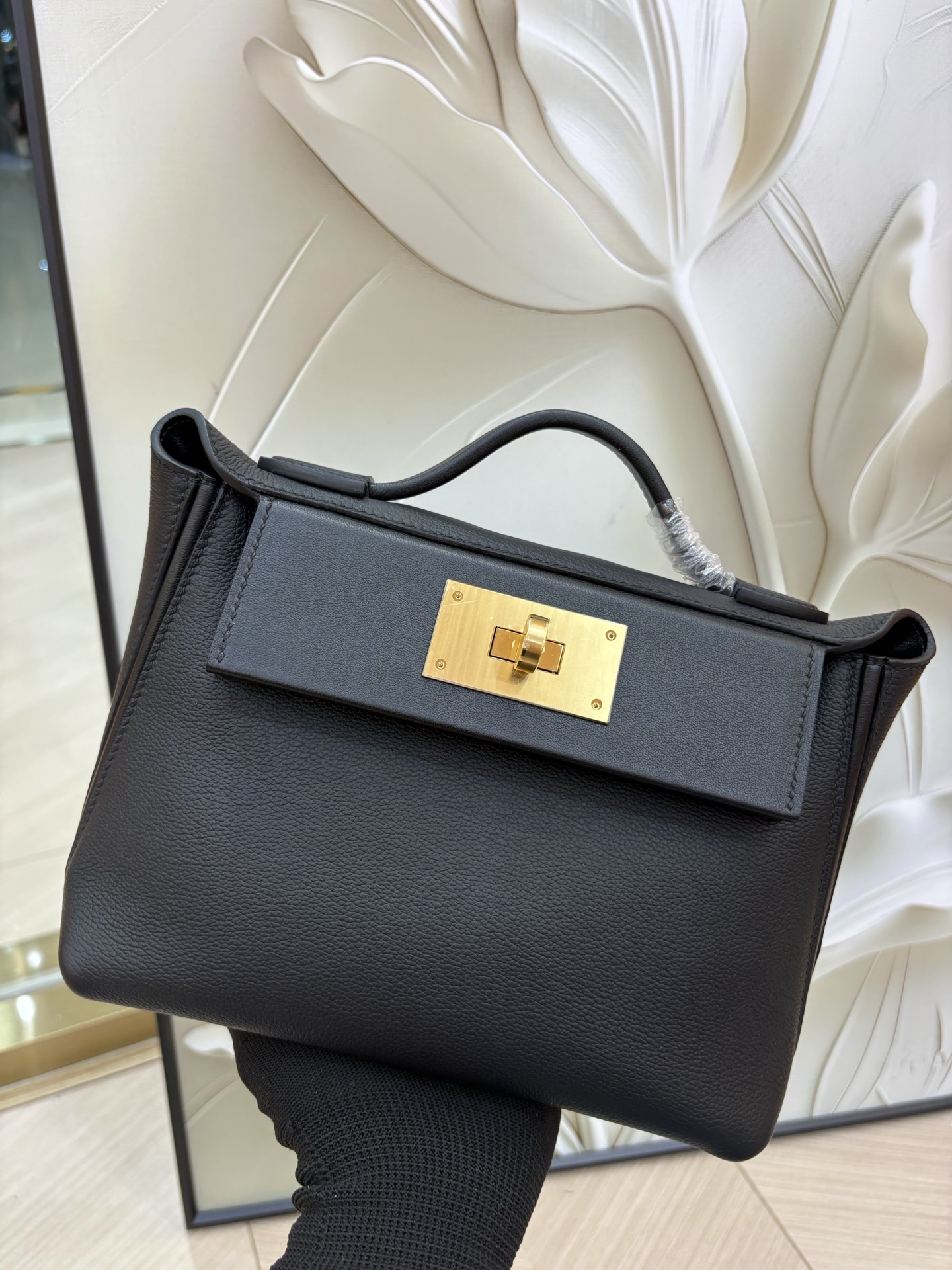 NO:811808,Kelly 2424 mini evercolor leather hand-stitched wax thread black/gold and silver buckle in stock, Hermes, hermes, Hermes,19860909Kelly 2424 mini evercolor皮 手缝蜡线 黑色/金银扣现货,爱马仕,hermes,Hermes,,Bag