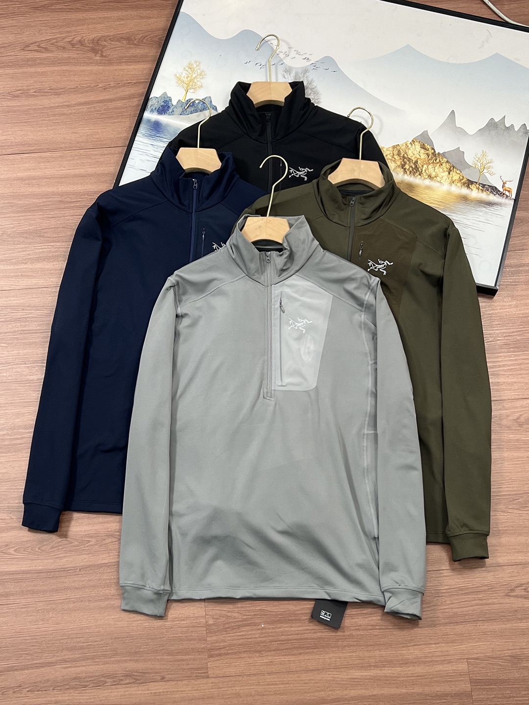 Arcteryx Kleding Jas &Jassen Zwart Groen Grijs Naaien Mannen Katoen Herfstcollectie Lange mouw