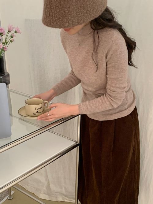 Merino Wool Blend Turtleneck Long Sleeve Top - 26 Colors Available 1 Merino Wool Blend Turtleneck Long Sleeve Top - 26 Colors Available