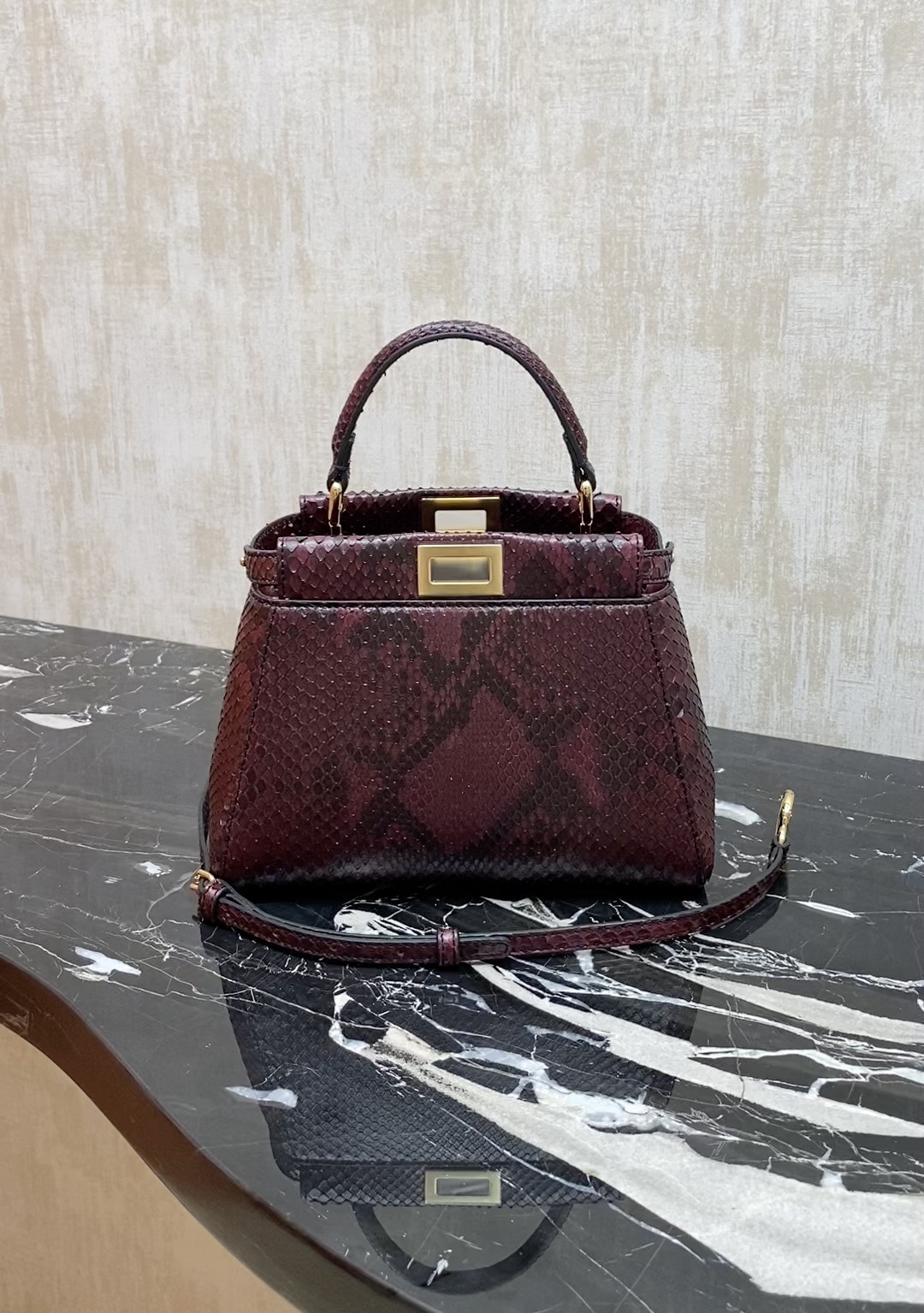 Fendi Rare animal skin~snake skin, lambskin lining