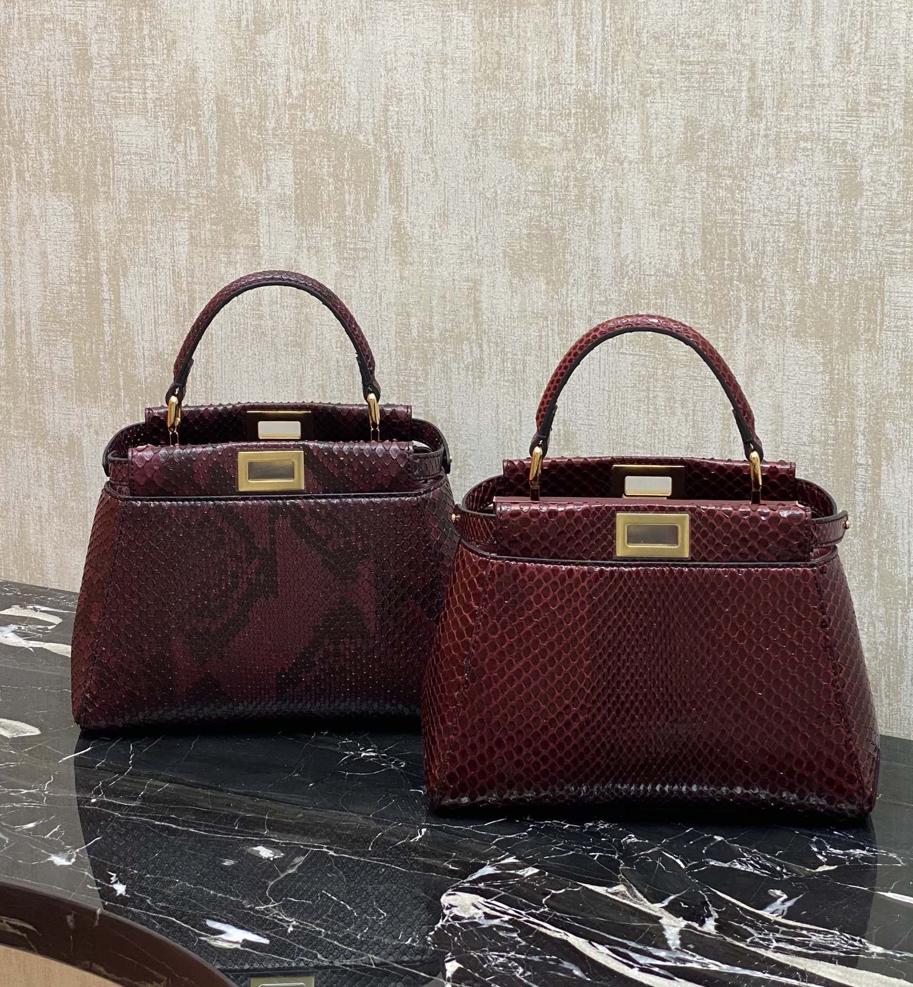 Fendi Collection of different maroon colors