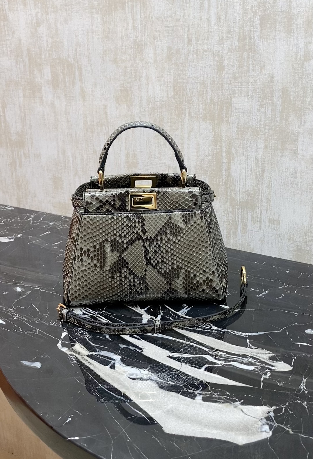 Fendi Rare animal skin~snake skin, lambskin lining