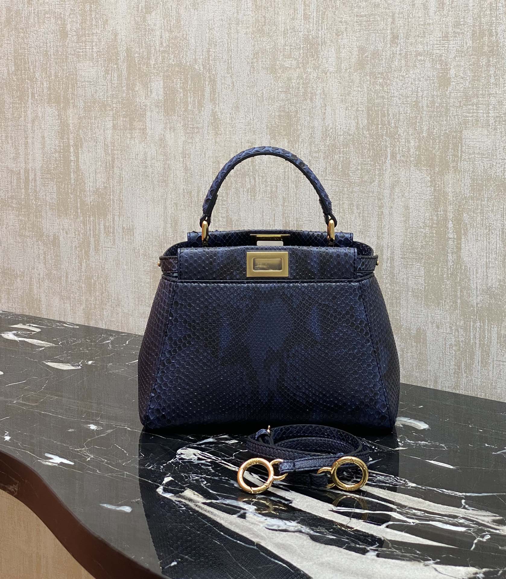 Fendi Rare animal skin~snake skin, lambskin lining