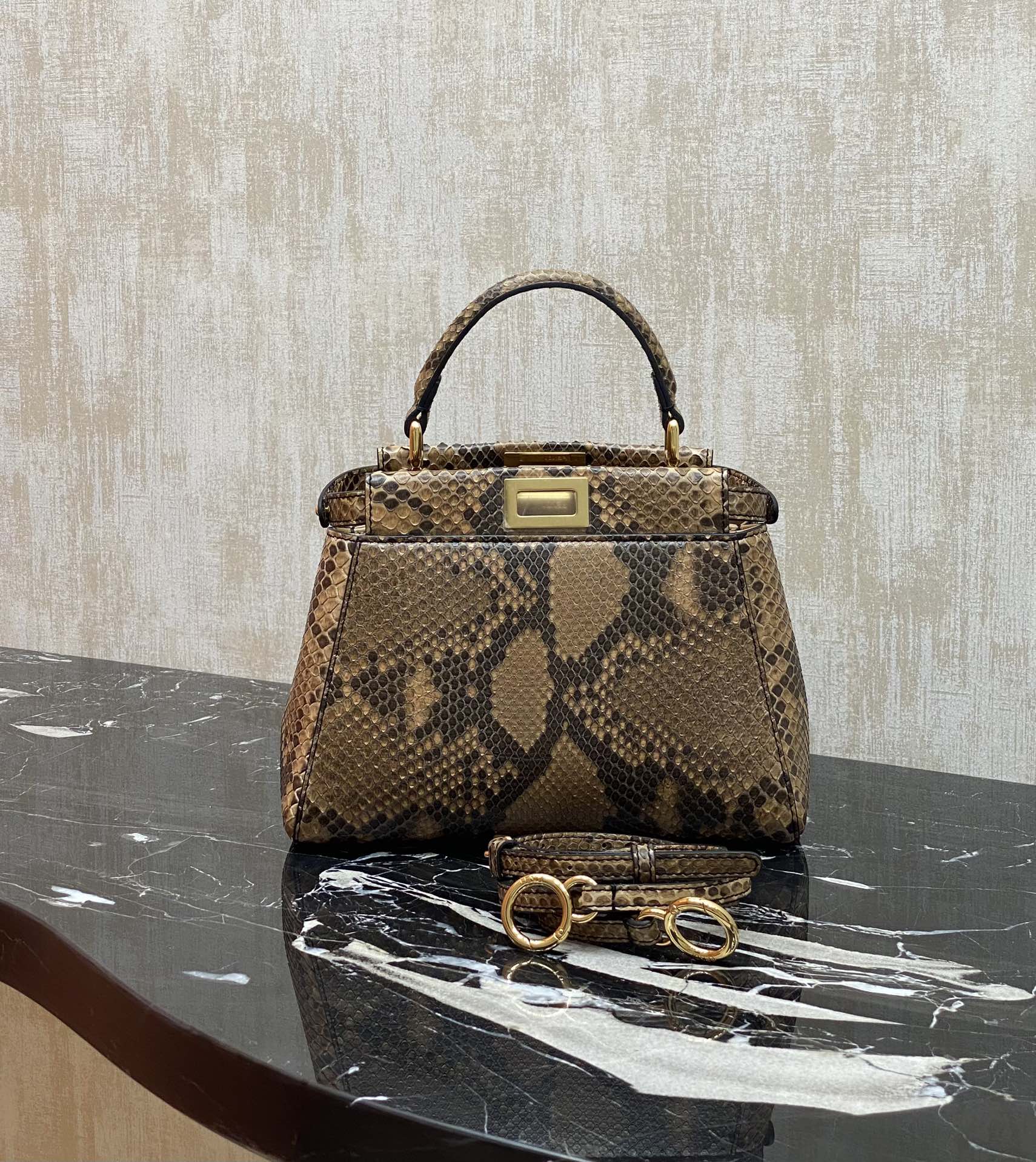 Fendi Rare animal skin~snake skin, lambskin lining