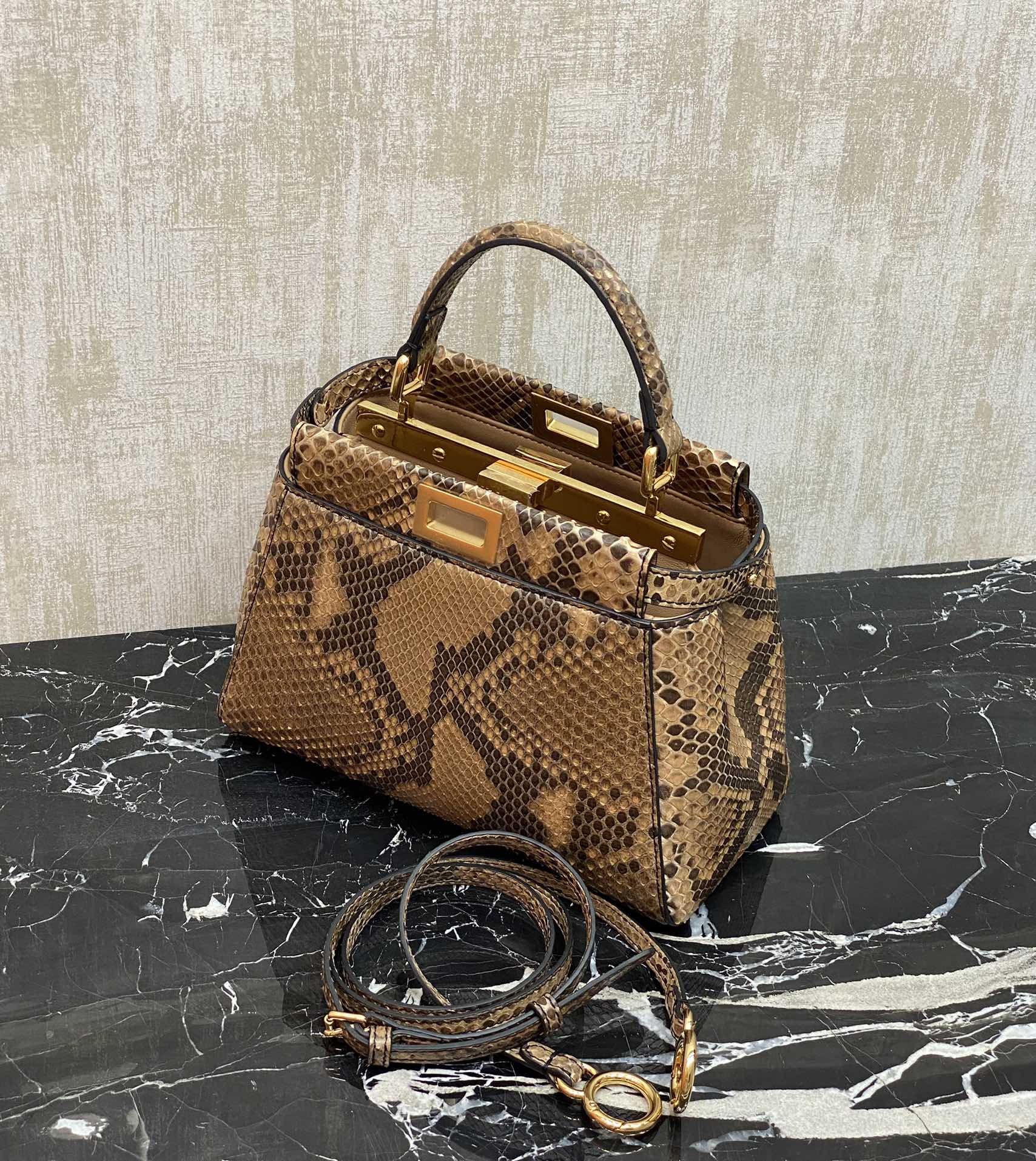 Fendi Rare animal skin~snake skin, lambskin lining