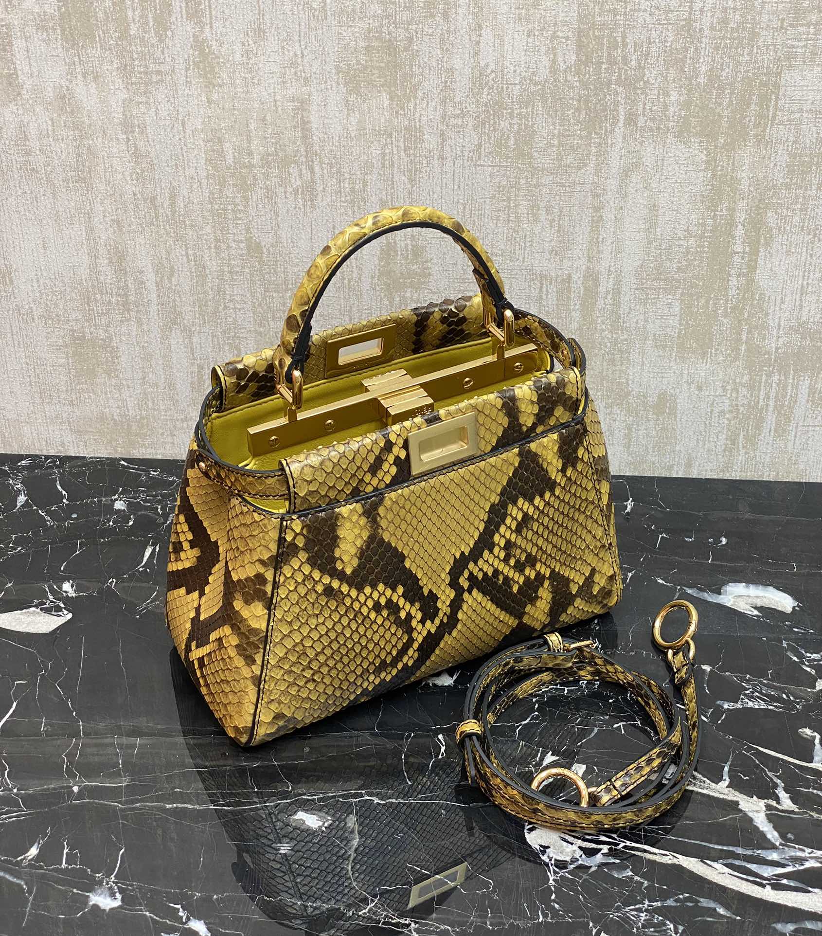 Fendi Rare animal skin~snake skin, lambskin lining