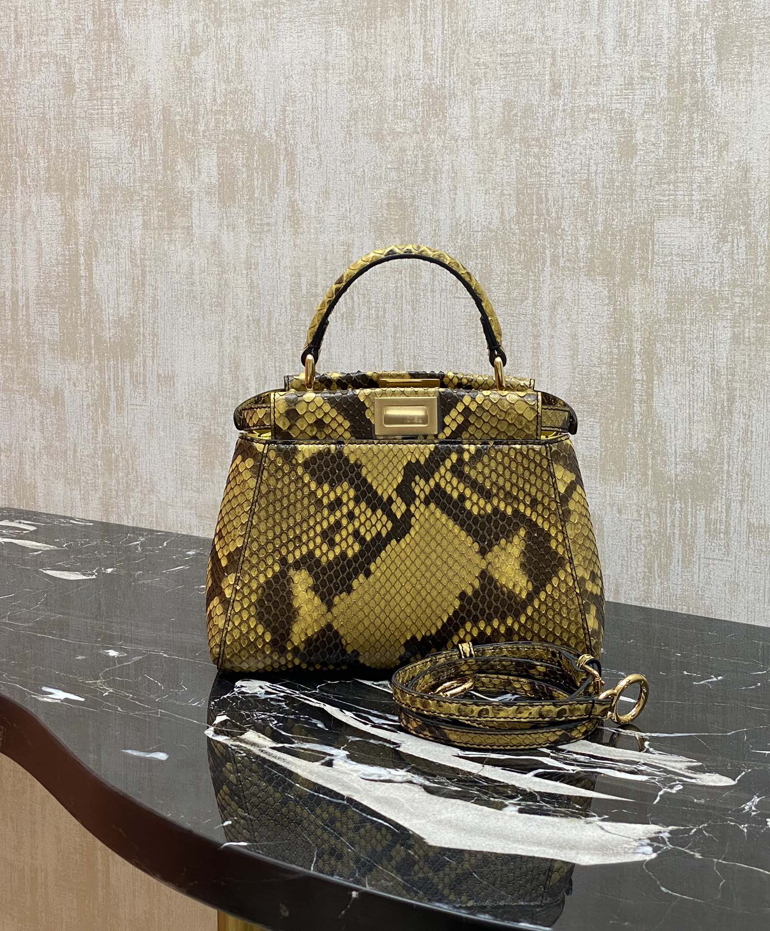 Fendi Rare animal skin~snake skin, lambskin lining