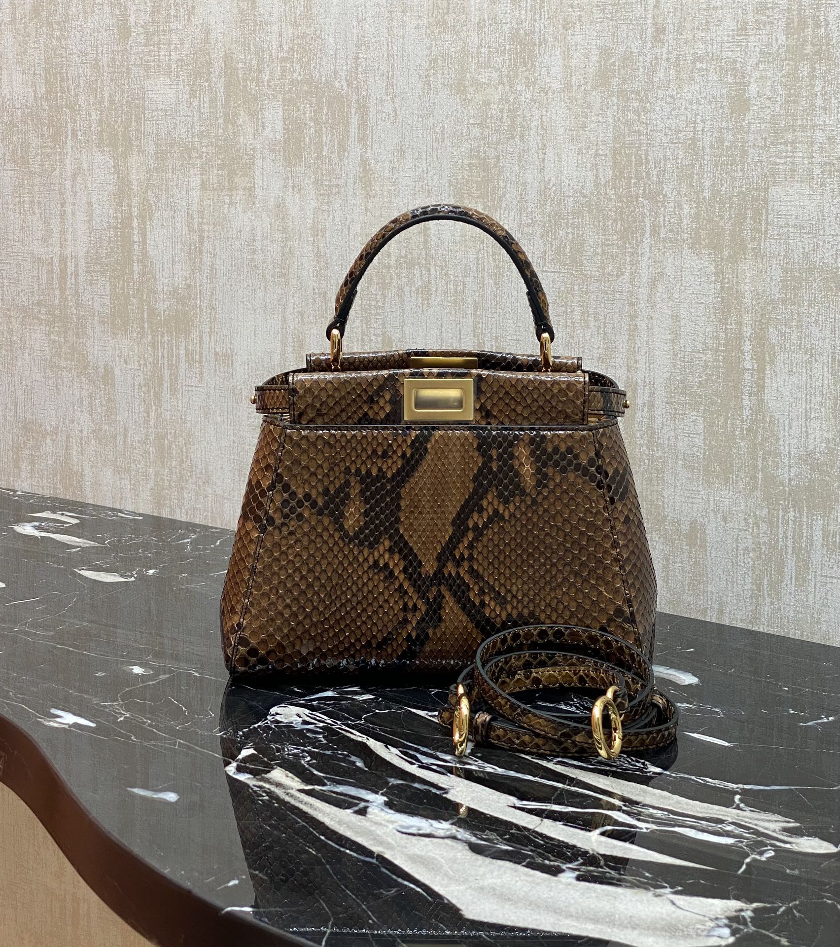 Fendi Rare animal skin~snake skin, lambskin lining