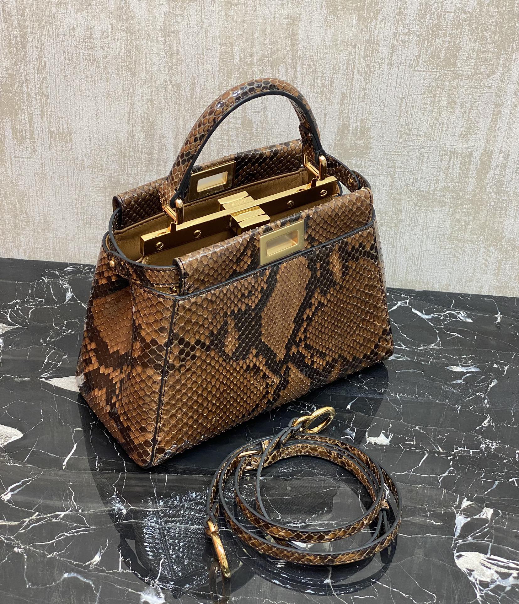 Fendi Rare animal skin~snake skin, lambskin lining