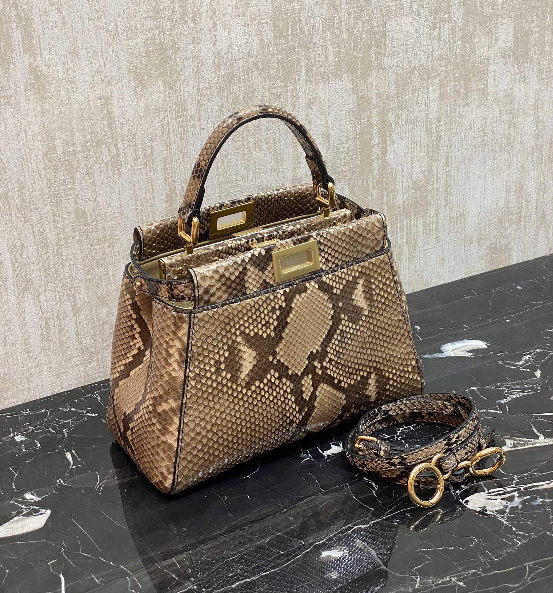 Fendi Rare animal skin~snake skin, lambskin lining