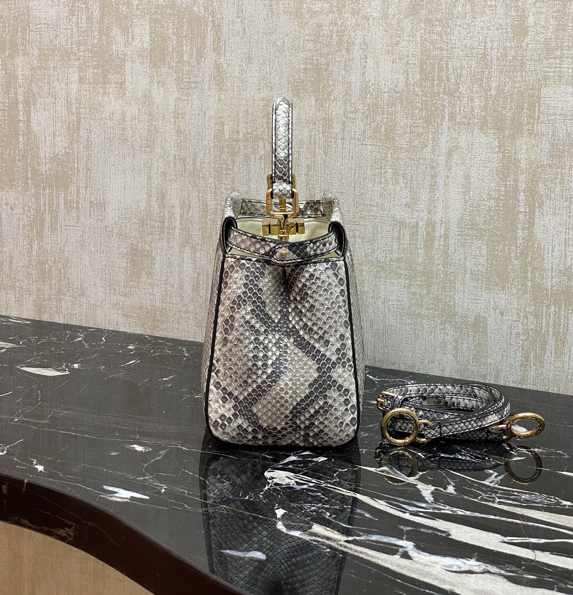Fendi Rare animal skin~snake skin, lambskin lining