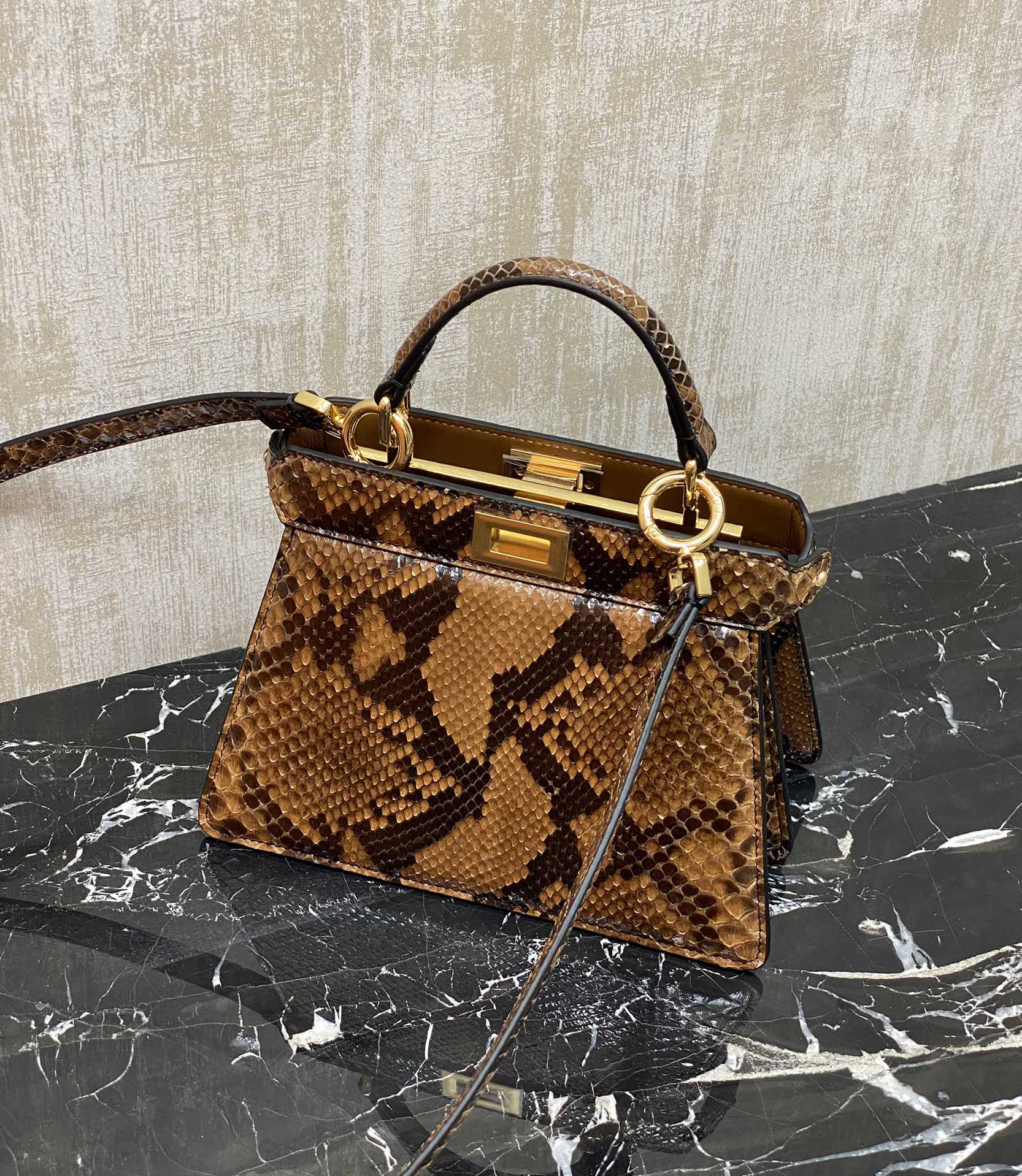 Fendis latest peekaboo small snakeskin,